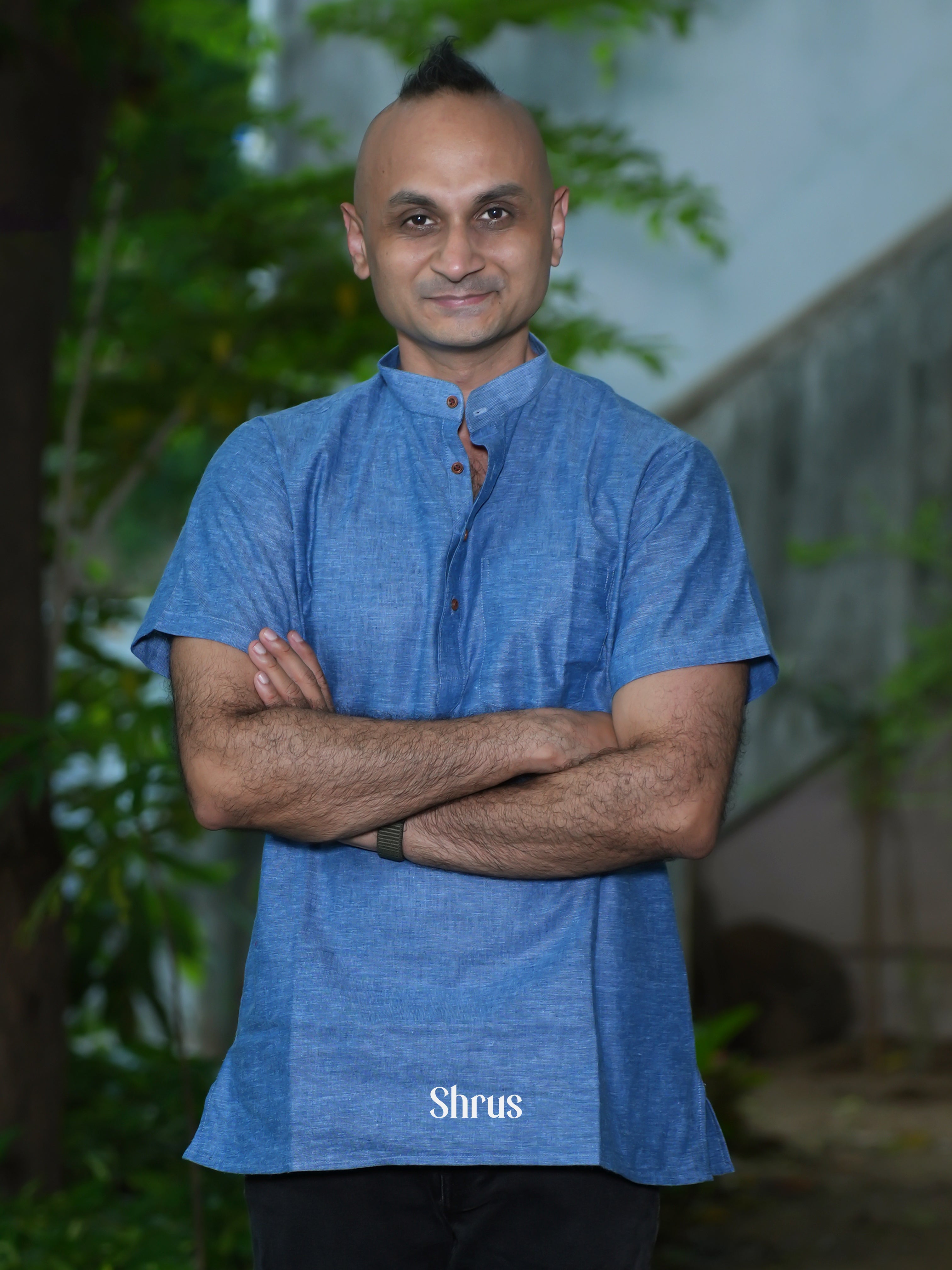 Blue - Readymade Mens Kurta - Shop on ShrusEternity.com