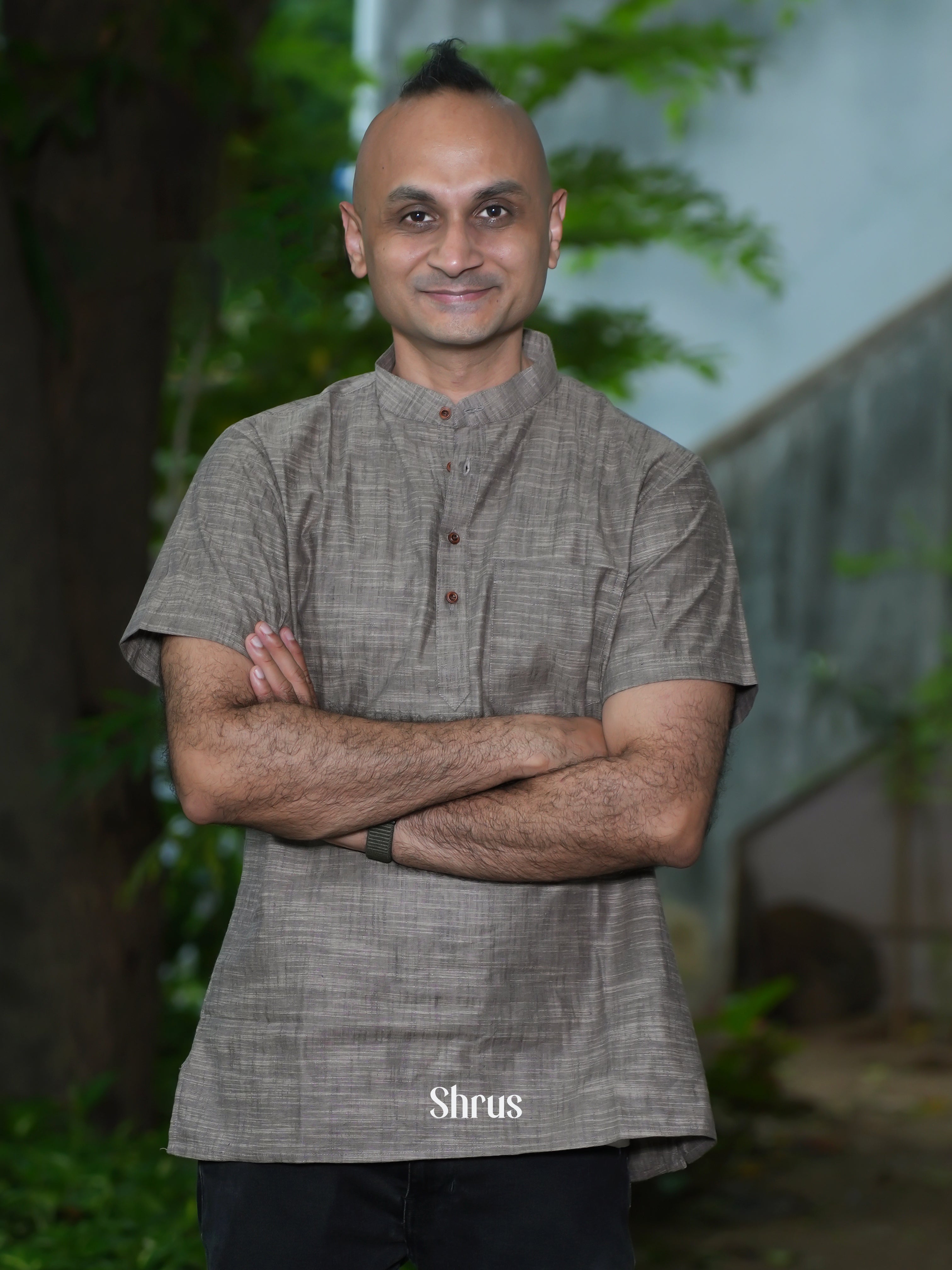 Grey - Readymade Mens Kurta - Shop on ShrusEternity.com