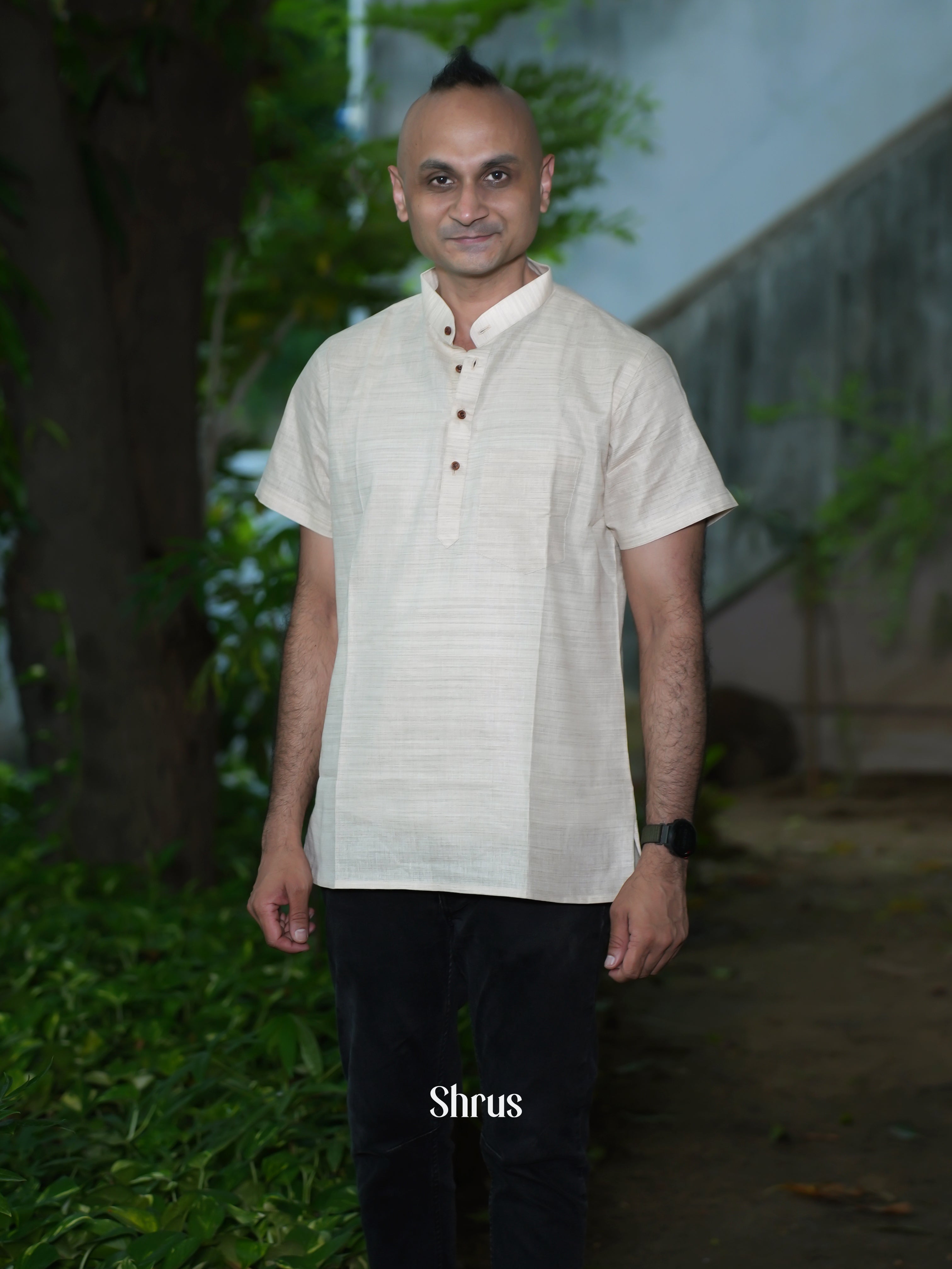 White - Readymade Mens Kurta - Shop on ShrusEternity.com