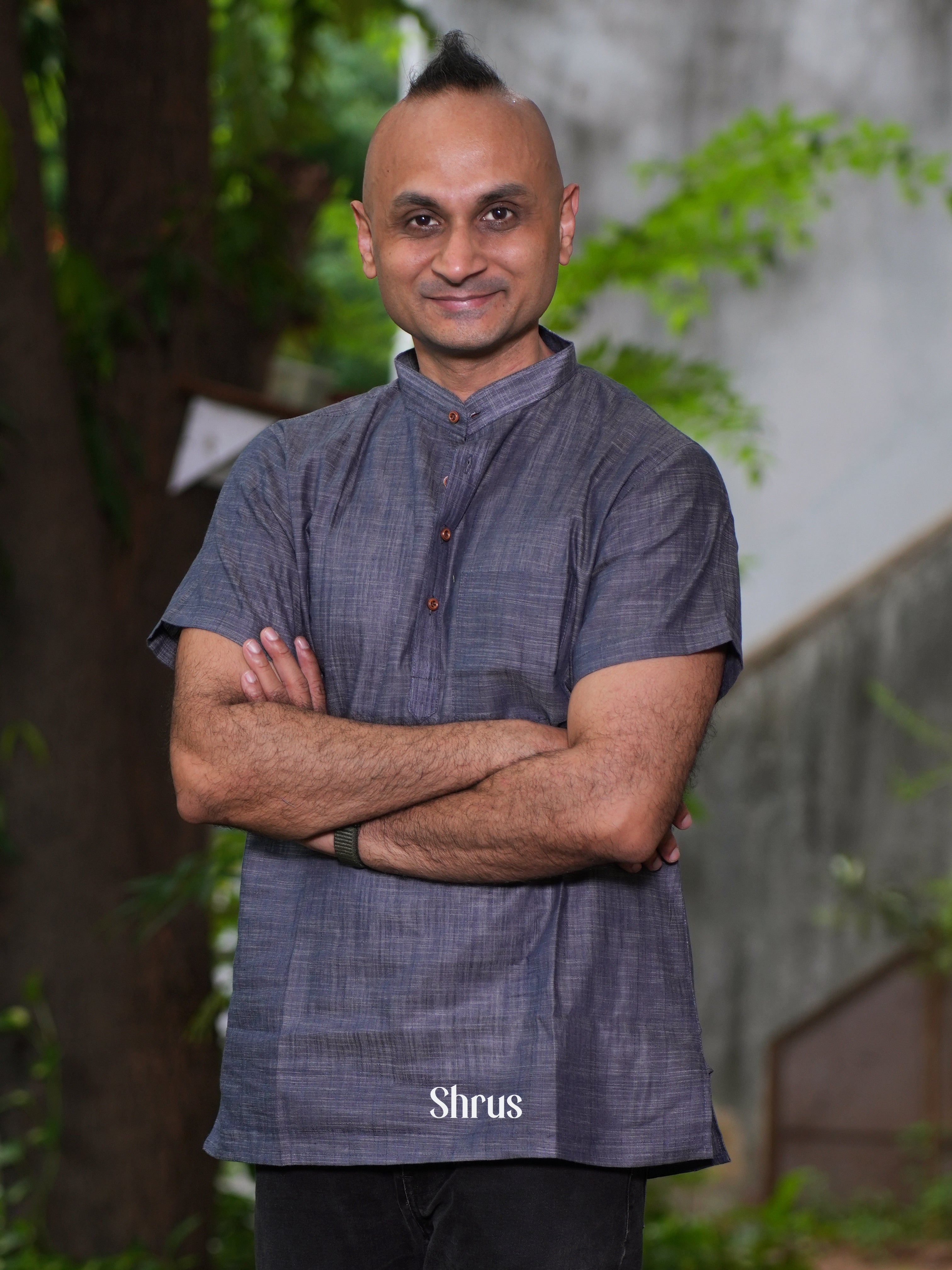 Grey - Readymade Mens Kurta - Shop on ShrusEternity.com