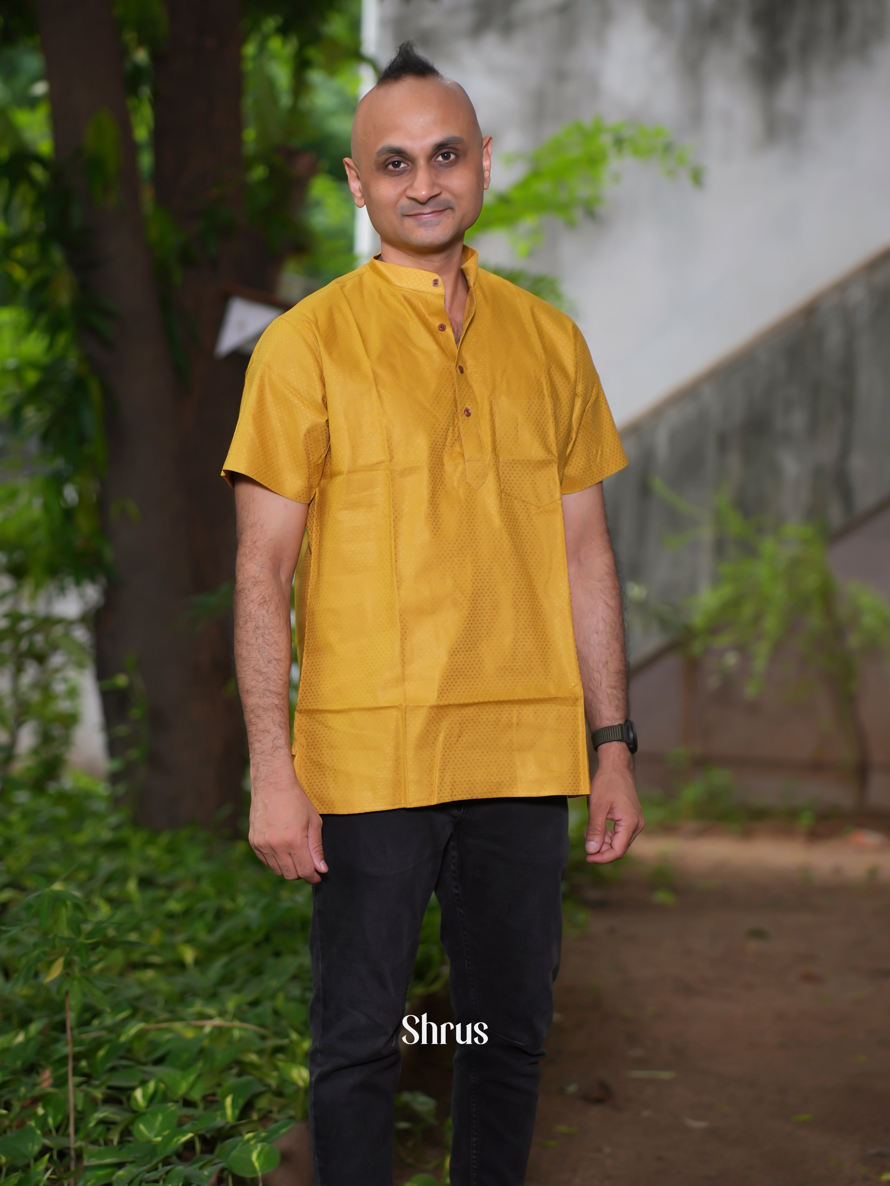 Mustard - Readymade Mens Kurta - Shop on ShrusEternity.com