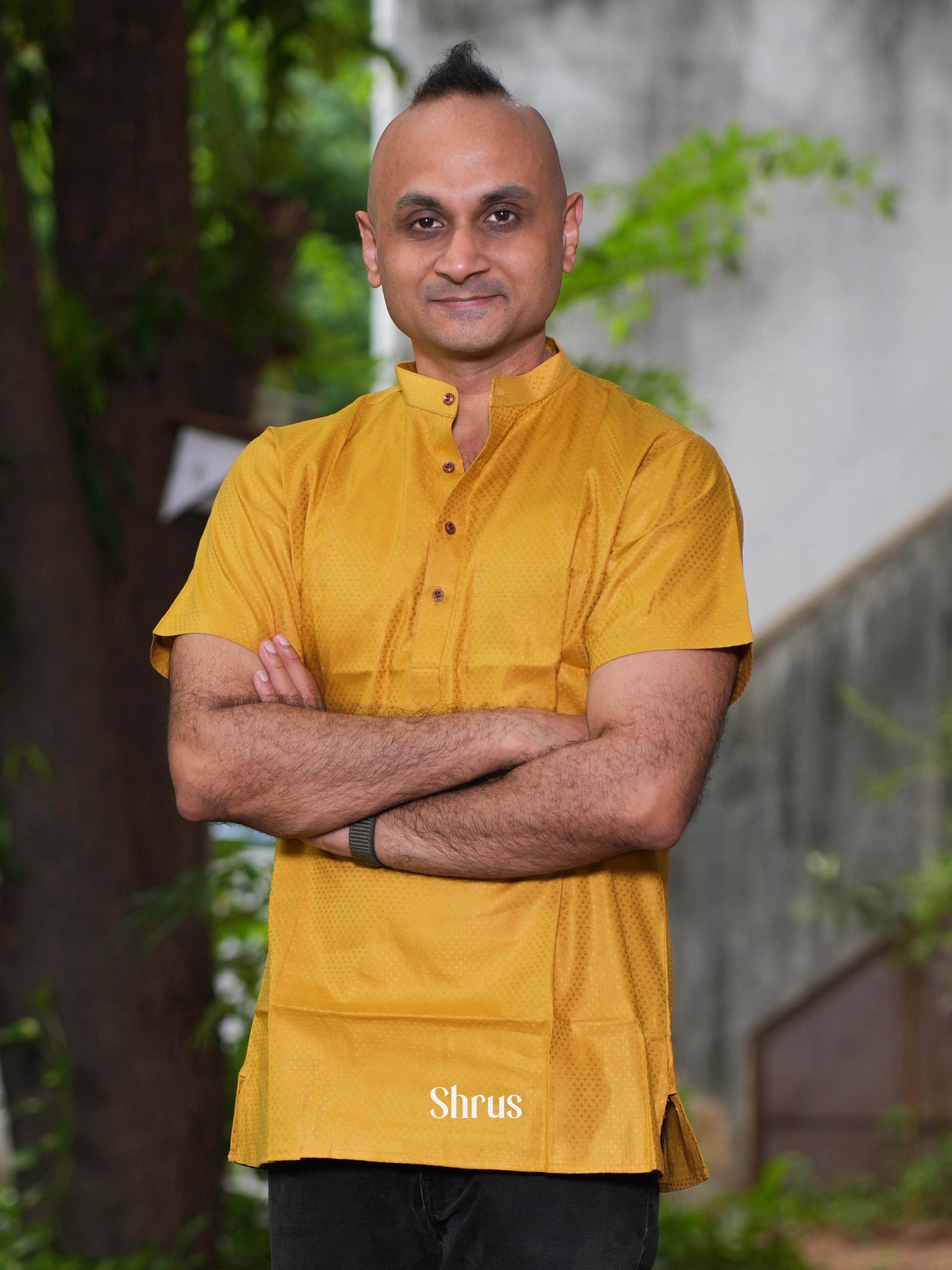 Mustard - Readymade Mens Kurta - Shop on ShrusEternity.com