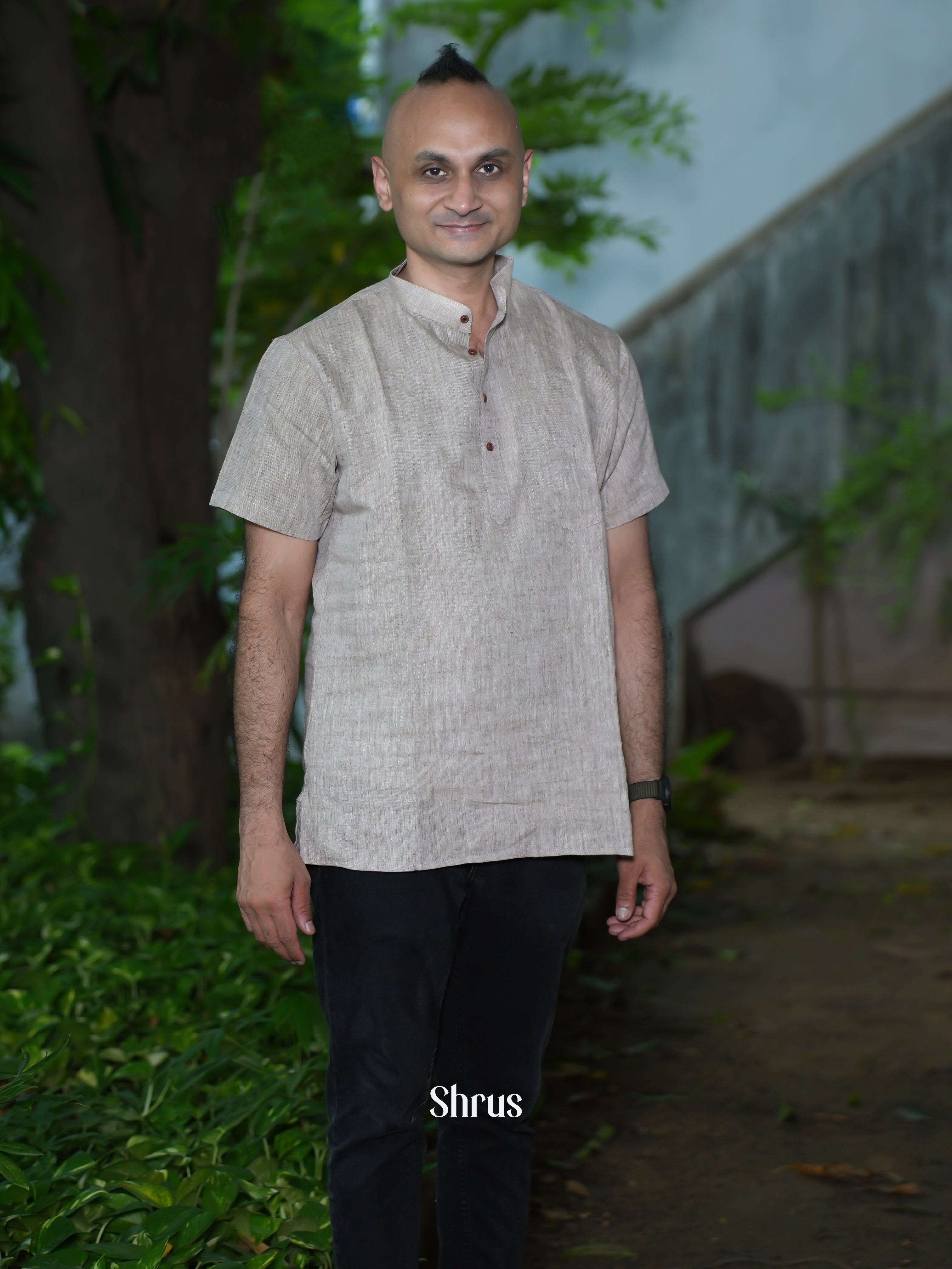 Grey - Readymade Mens Kurta - Shop on ShrusEternity.com