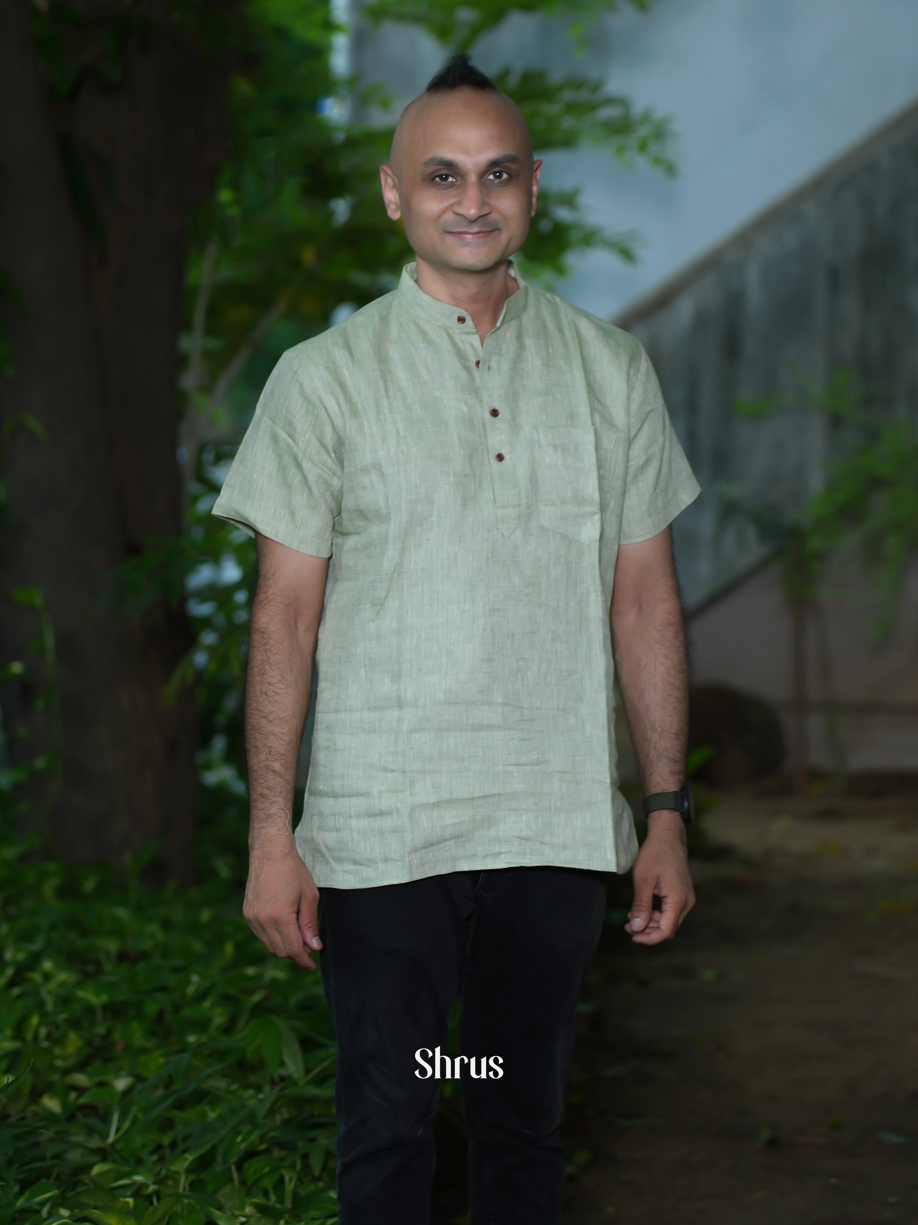 Grey Green - Readymade Mens Kurta - Shop on ShrusEternity.com