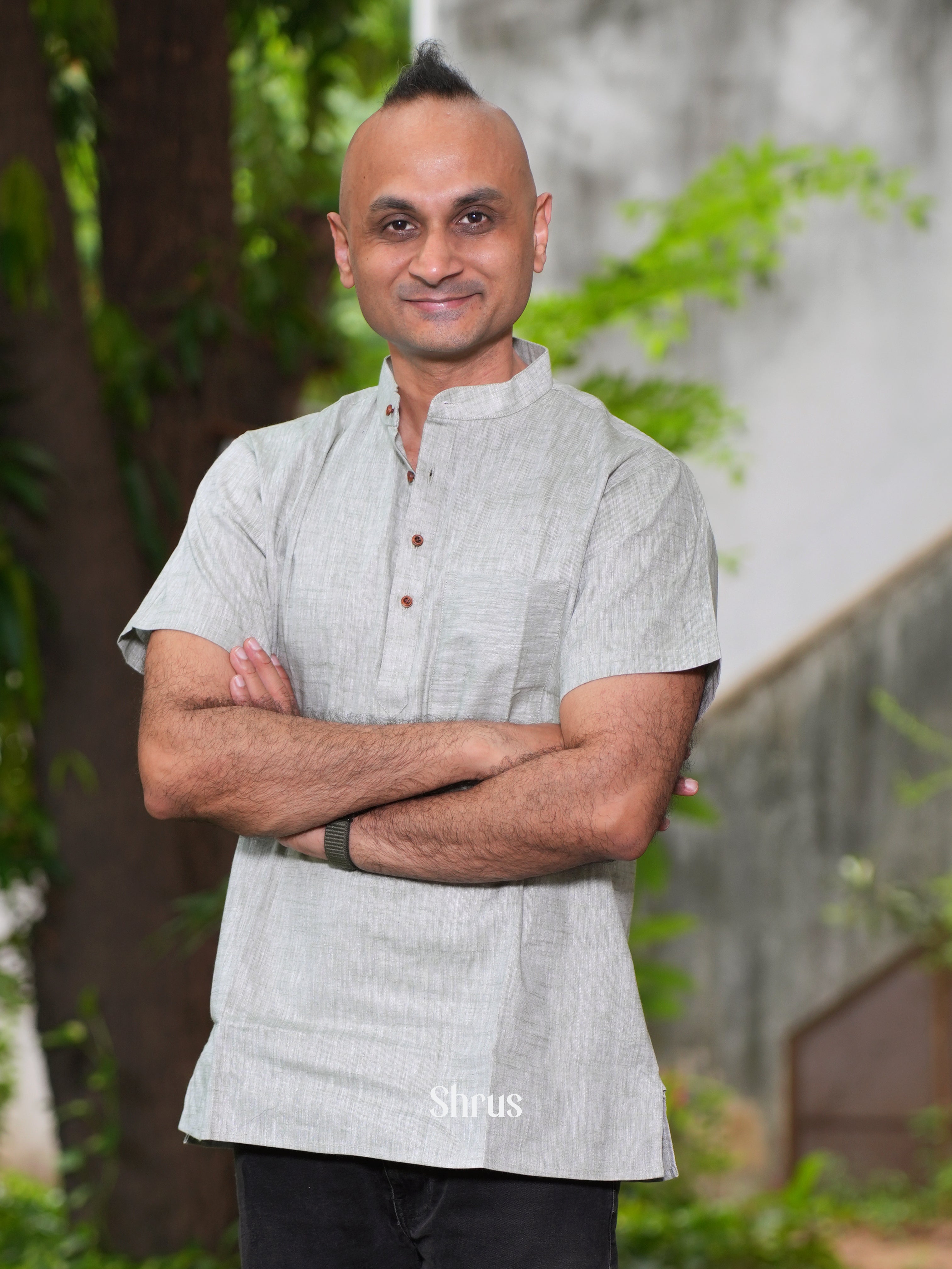 Grey - Readymade Mens Kurta - Shop on ShrusEternity.com