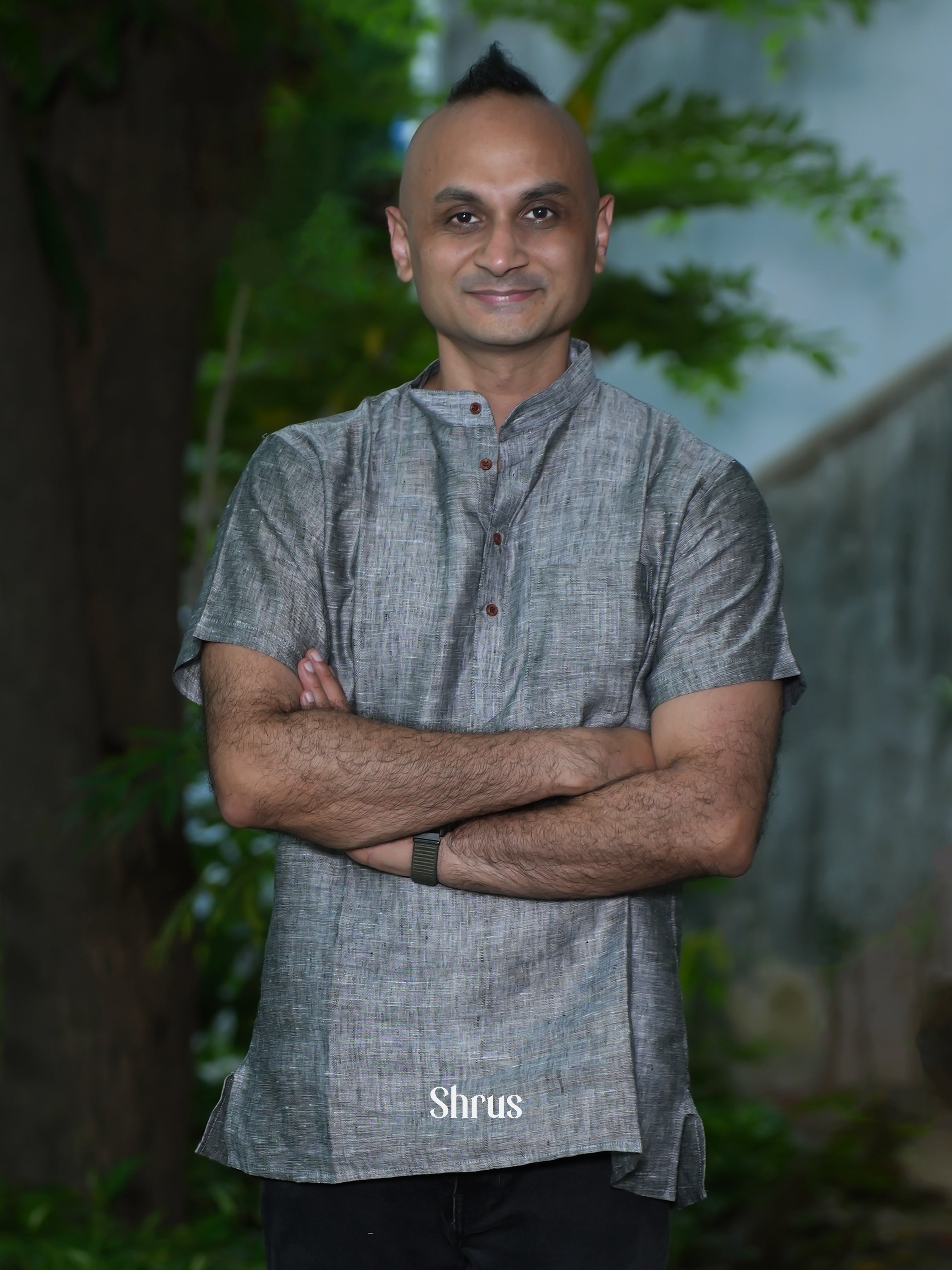 Grey - Readymade Mens Kurta - Shop on ShrusEternity.com