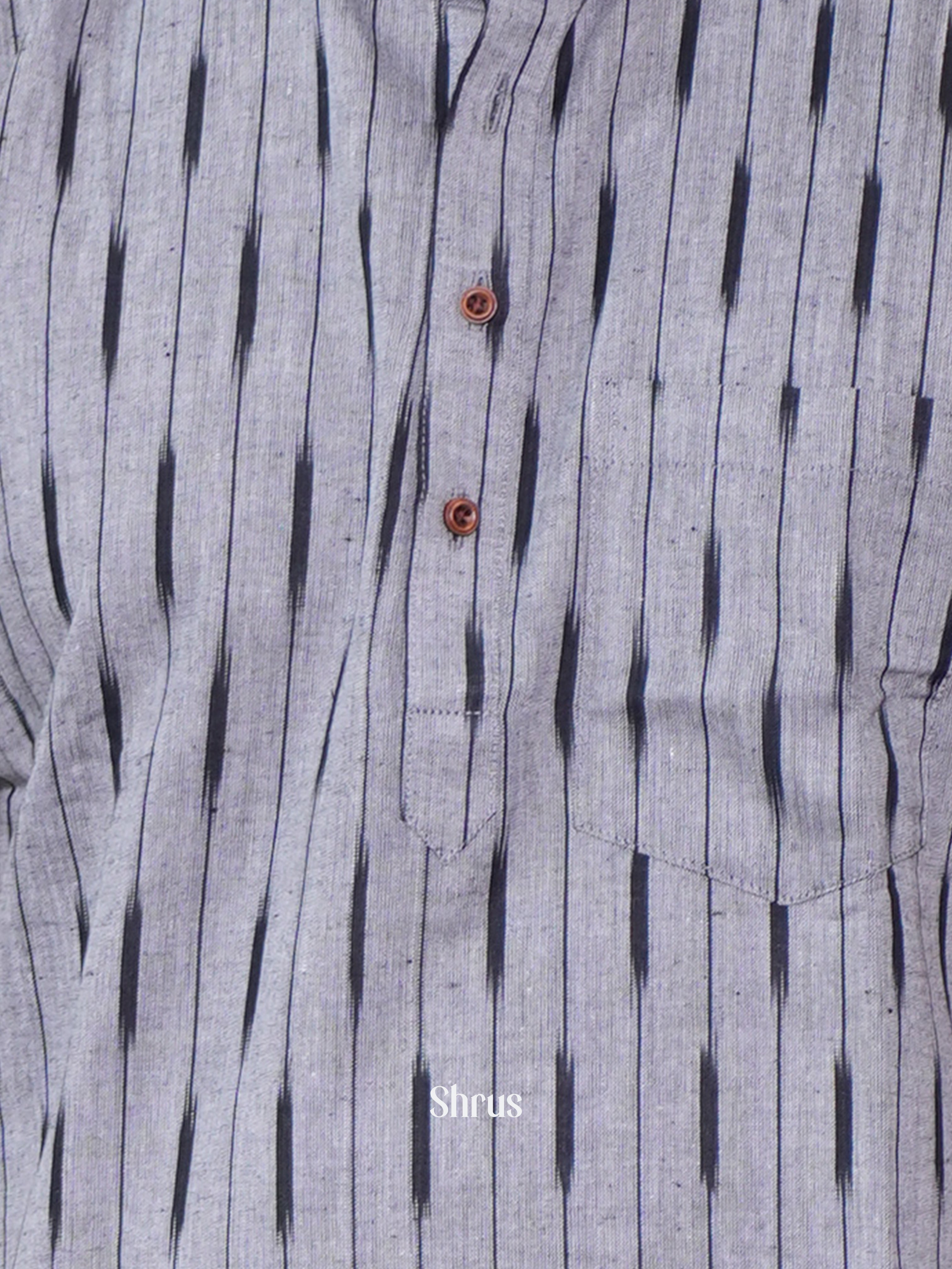 Grey - Readymade Mens Kurta - Shop on ShrusEternity.com