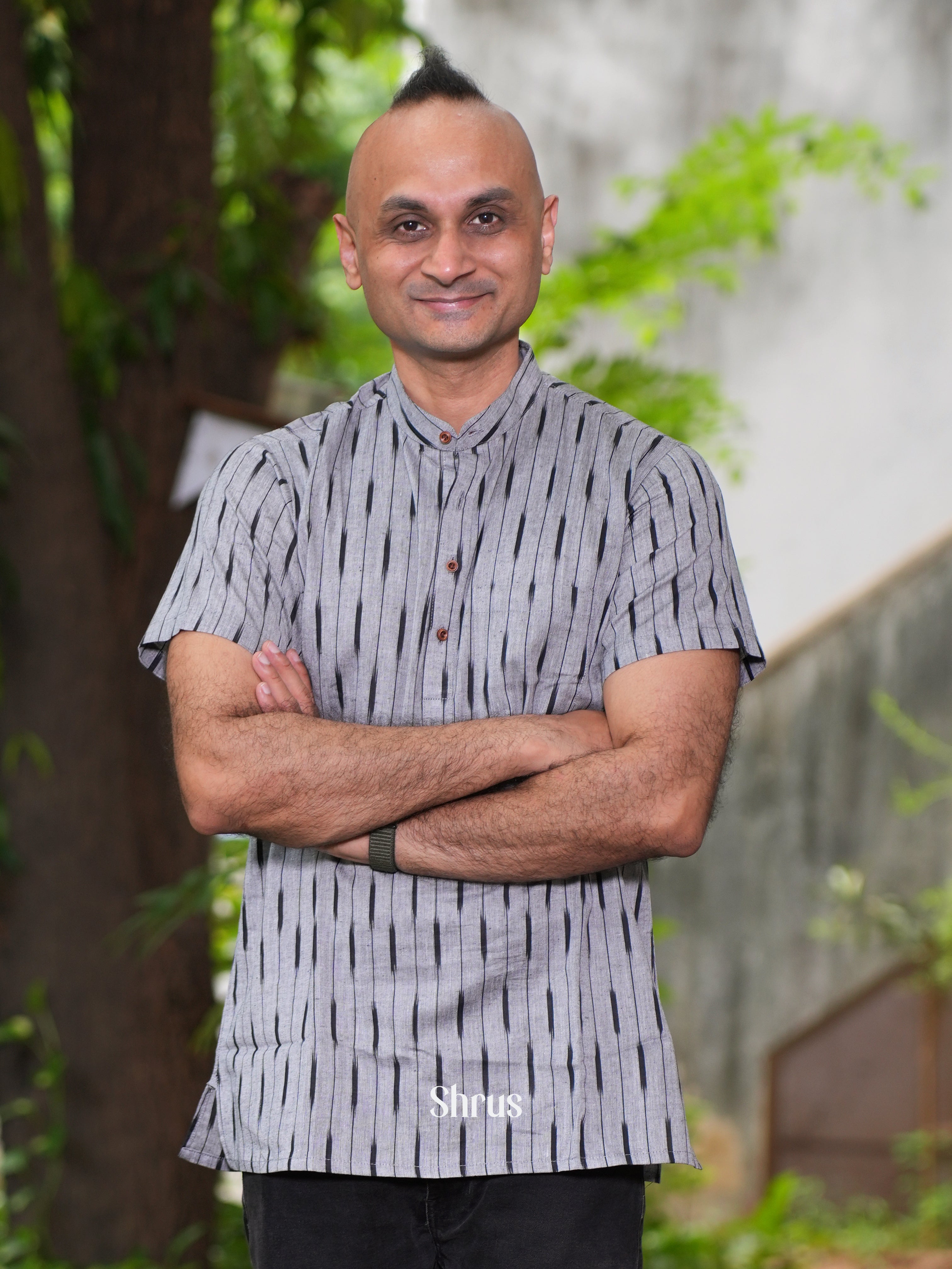 Grey - Readymade Mens Kurta - Shop on ShrusEternity.com