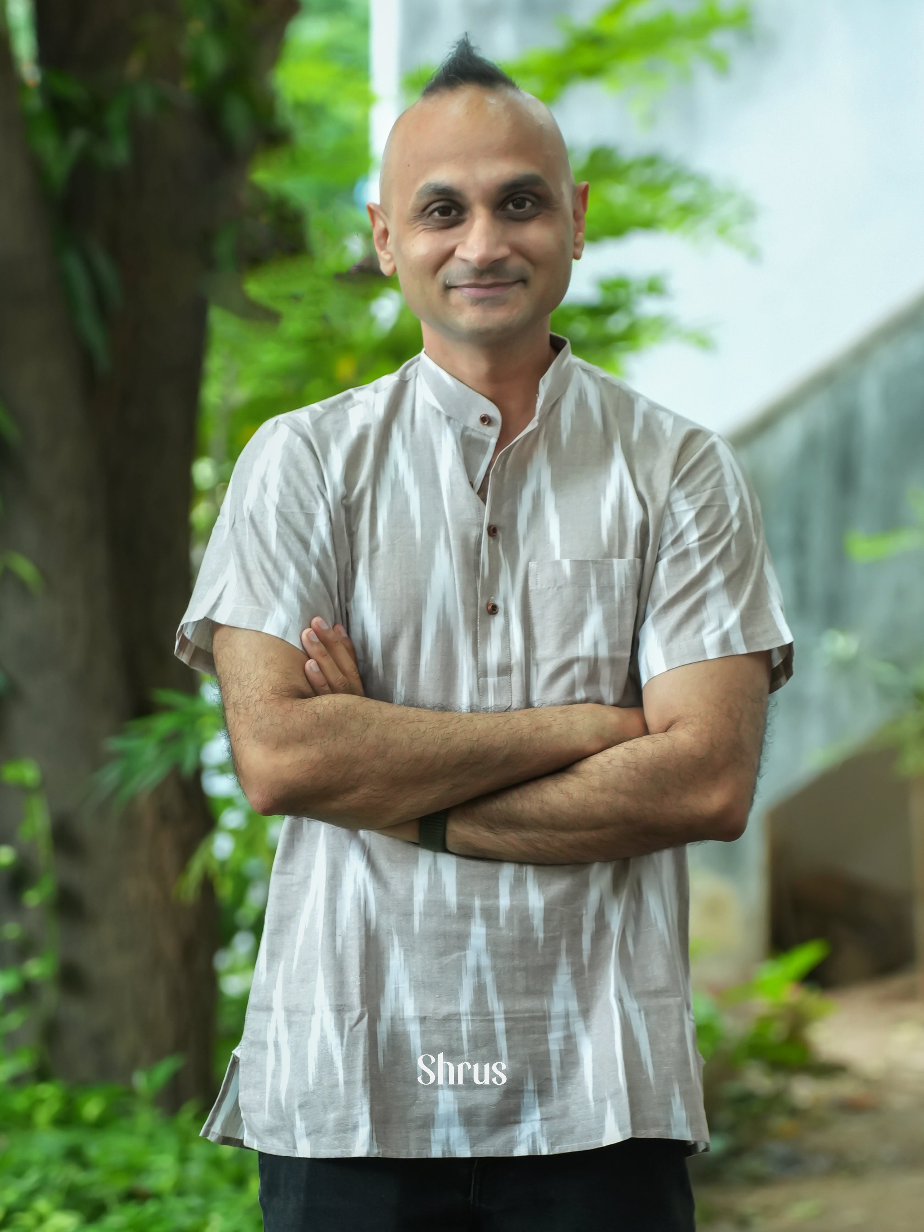 Grey - Readymade Mens Kurta - Shop on ShrusEternity.com