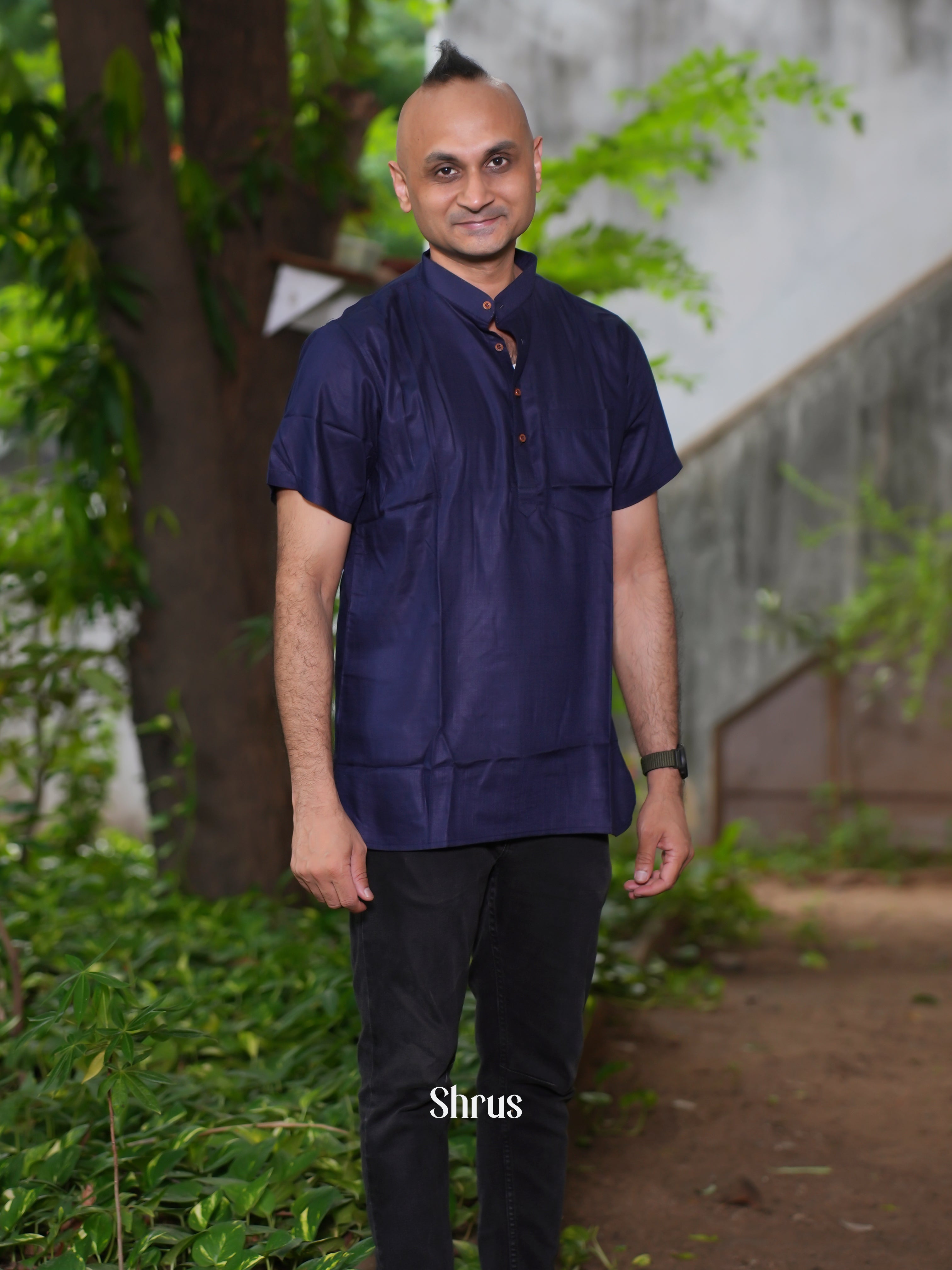 Blue - Readymade Mens Kurta - Shop on ShrusEternity.com