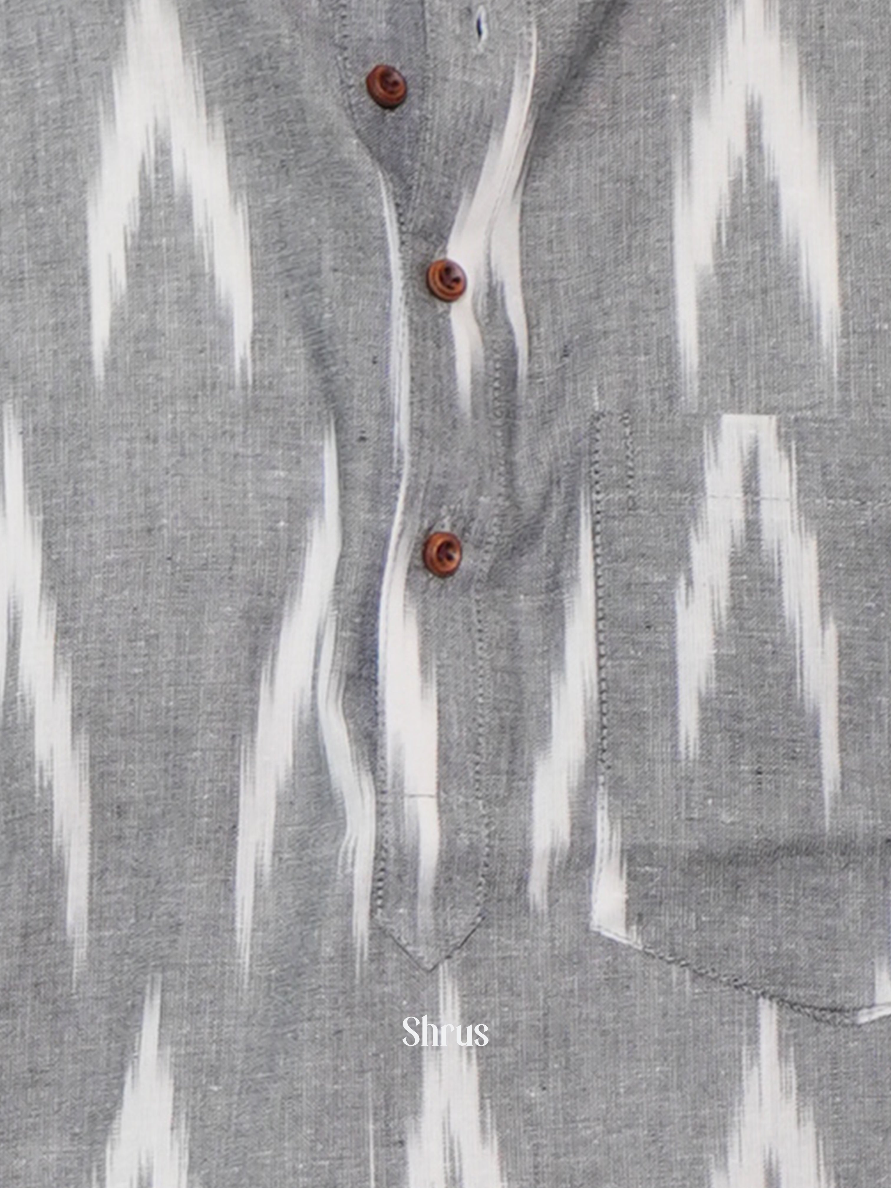 Grey - Readymade Short Mens Kurta - Shop on ShrusEternity.com