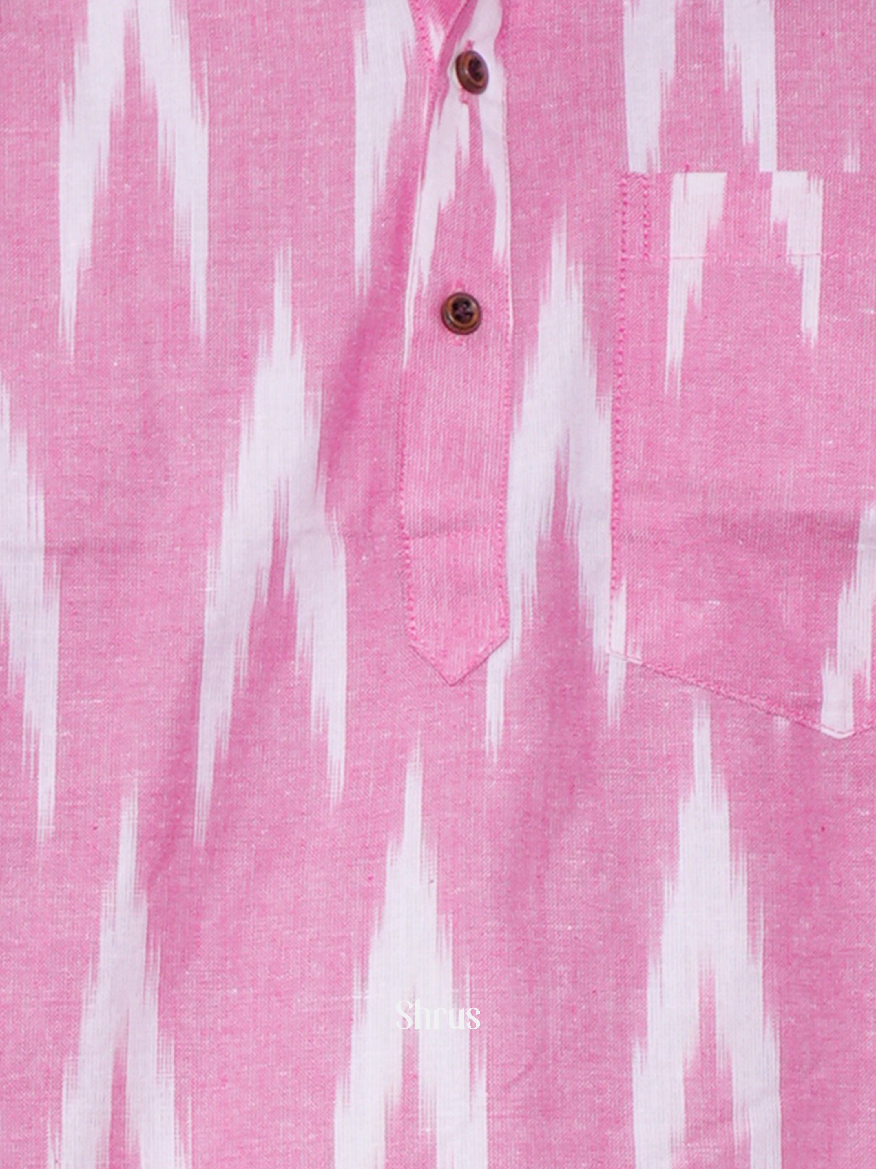 Pink - Readymade Mens Short Kurta - Shop on ShrusEternity.com