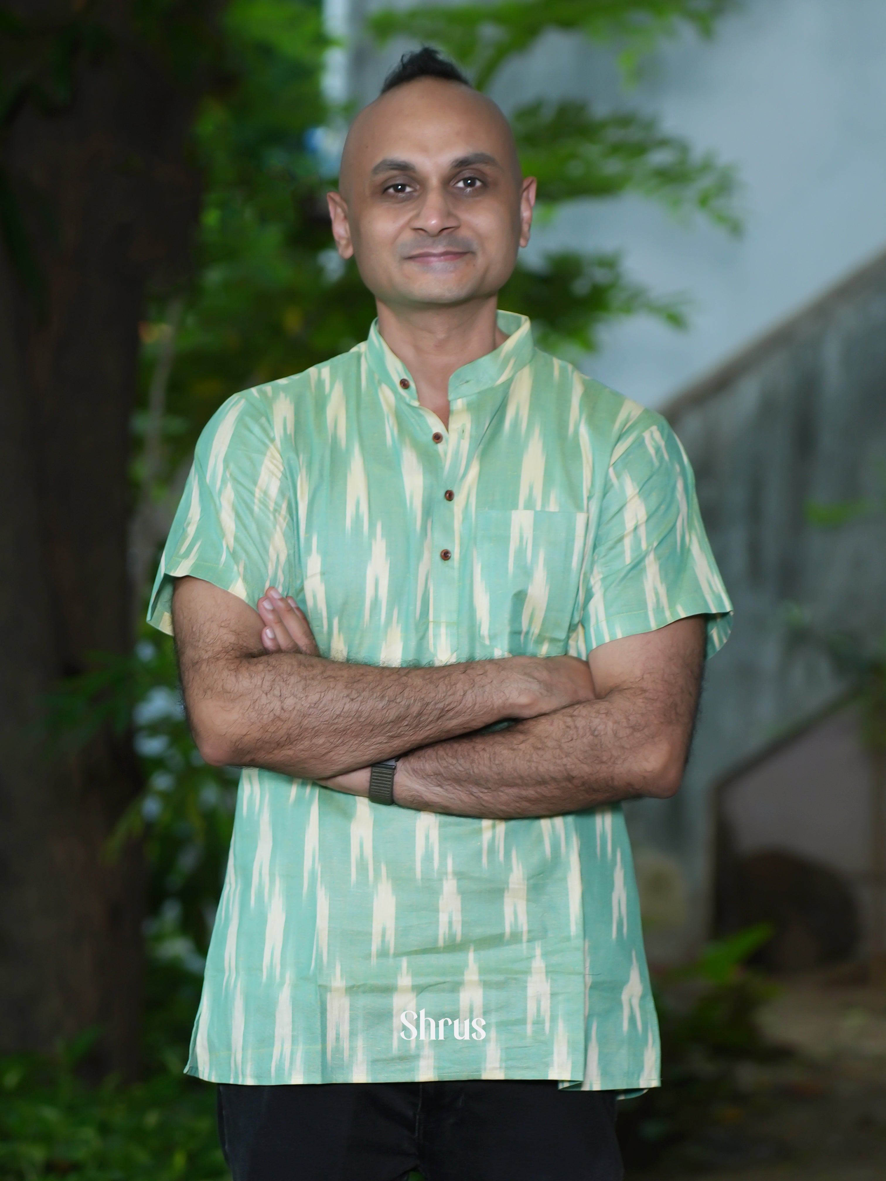 Green - Readymade mens Kurta - Shop on ShrusEternity.com