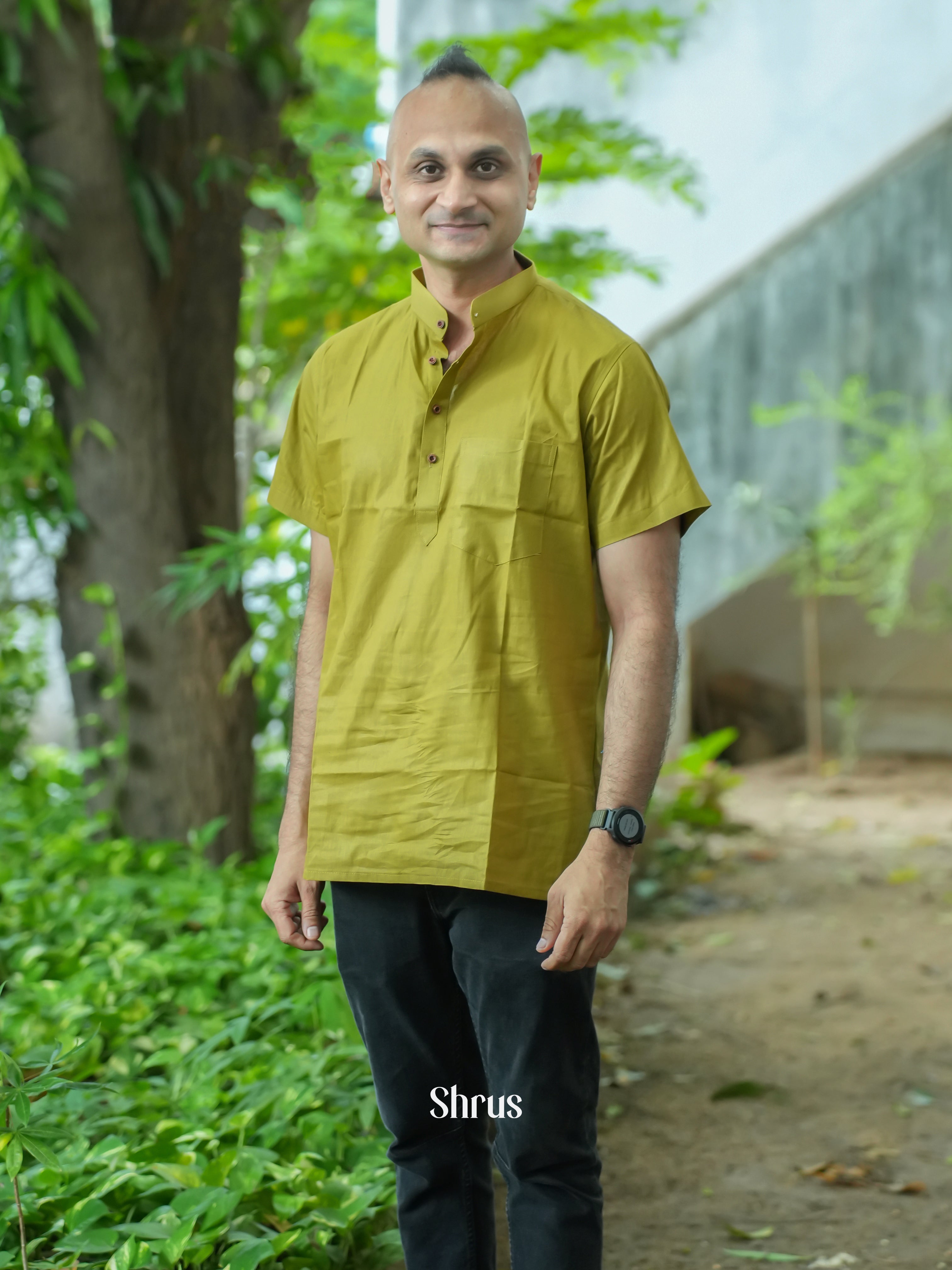 Green - Readymade Mens Kurta - Shop on ShrusEternity.com