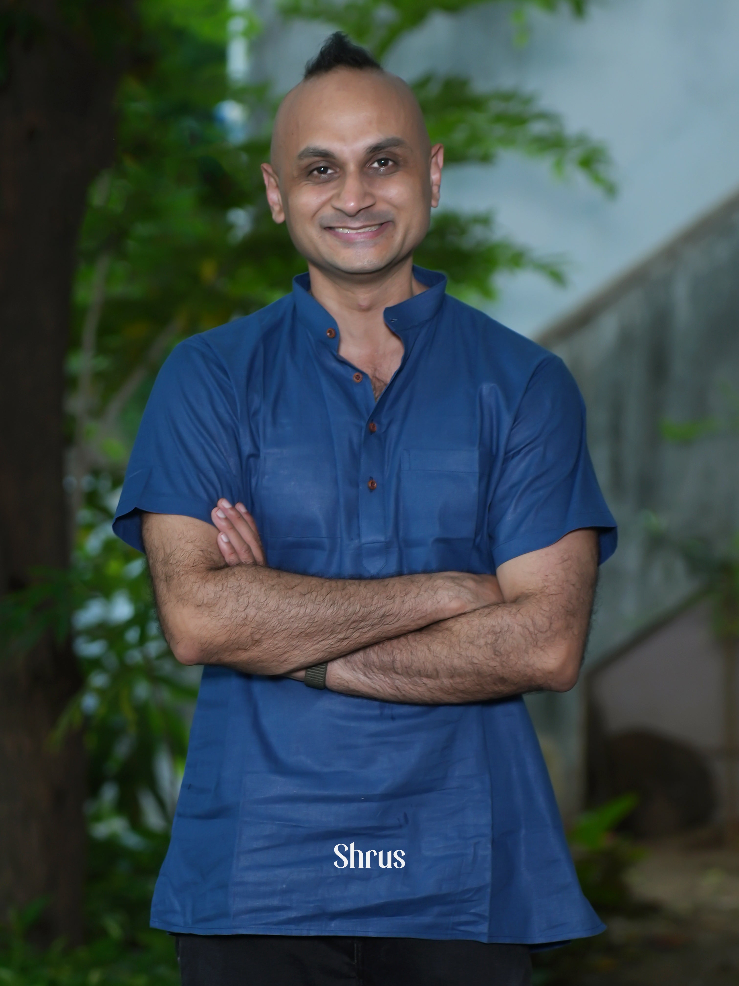 Blue - Readymade Mens Kurta - Shop on ShrusEternity.com