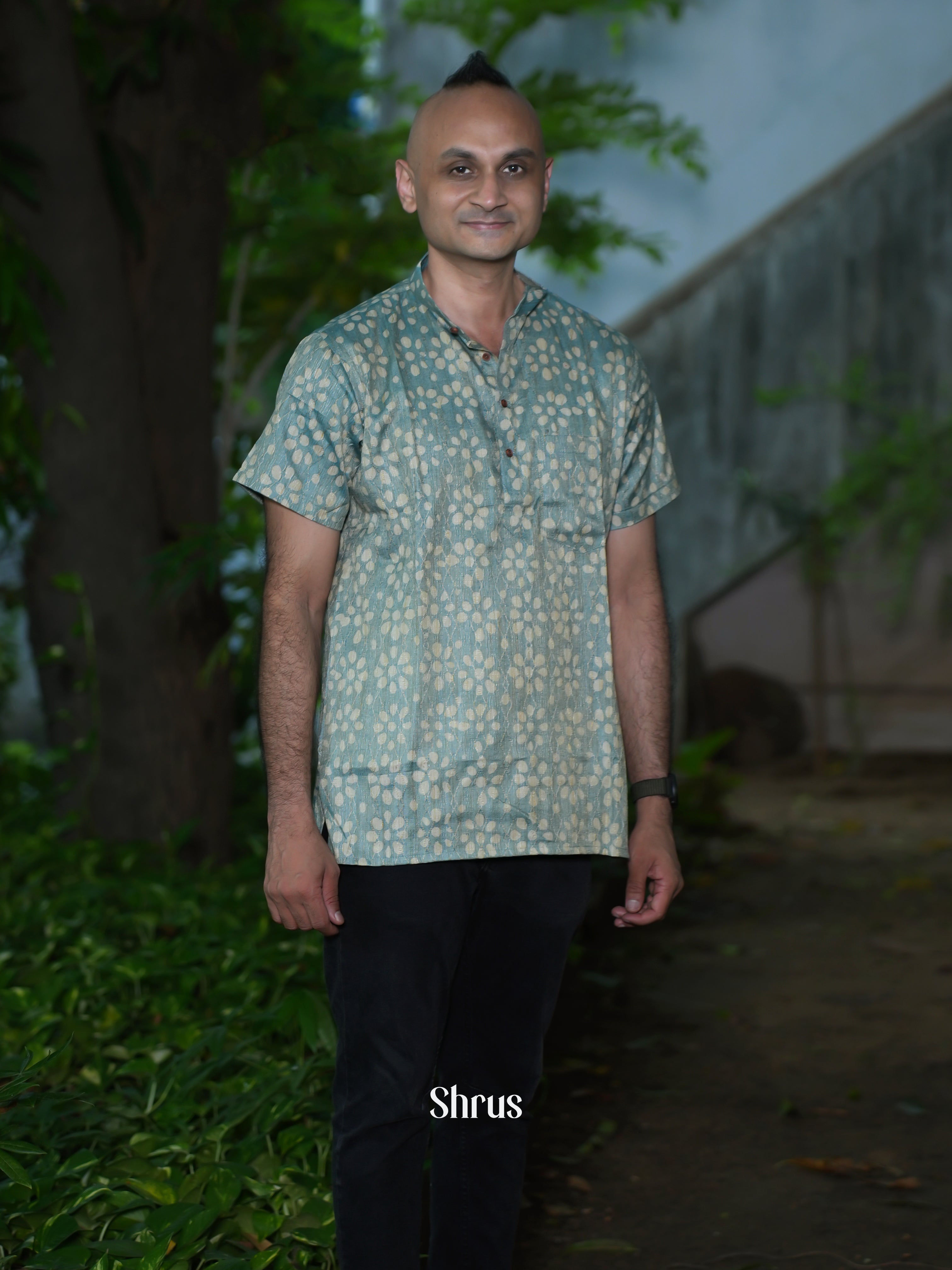 Blue - Readymade Mens Kurta - Shop on ShrusEternity.com