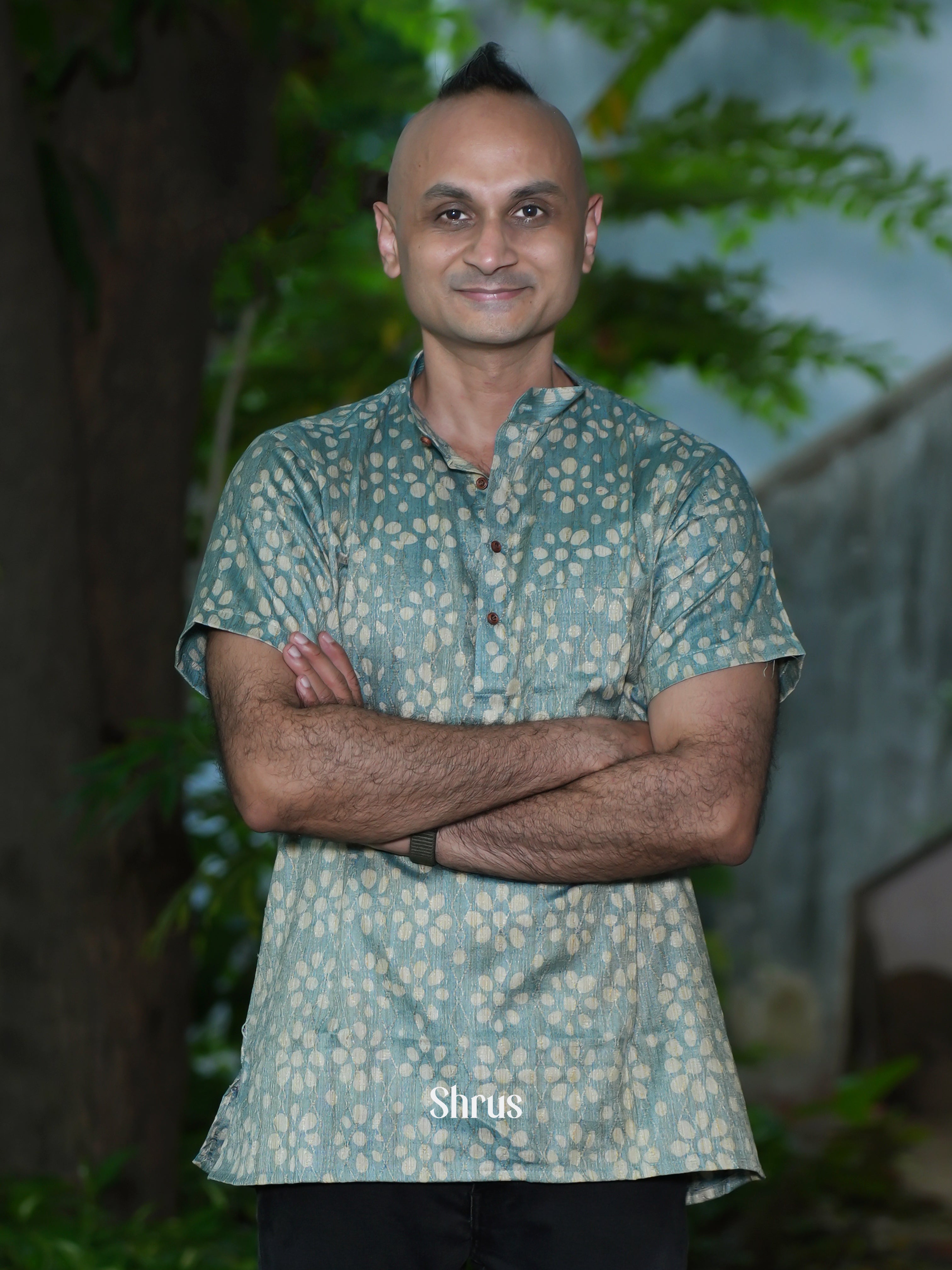 Blue - Readymade Mens Kurta - Shop on ShrusEternity.com