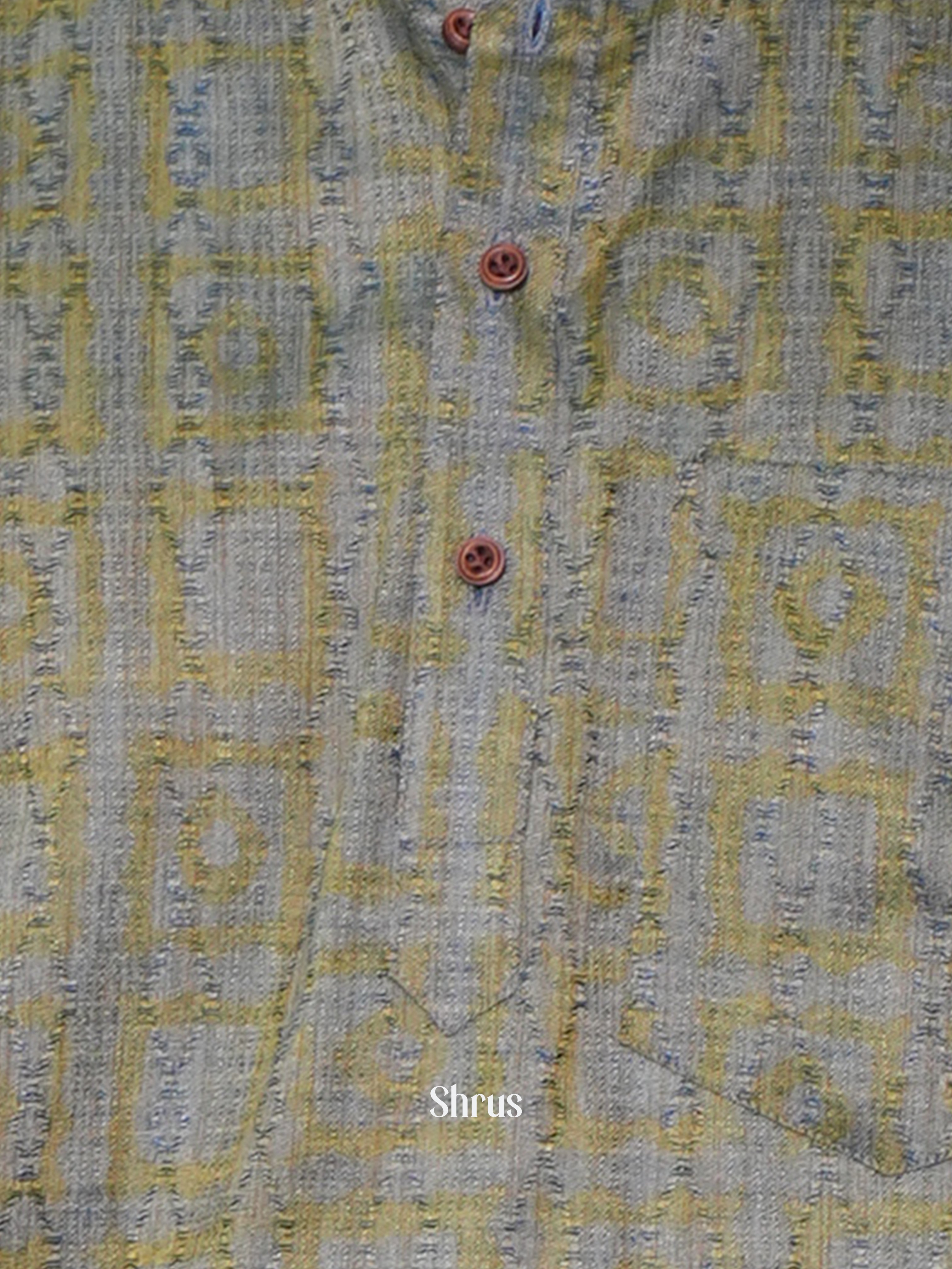 Grey Green - Readymade Mens Short Kurta - Shop on ShrusEternity.com