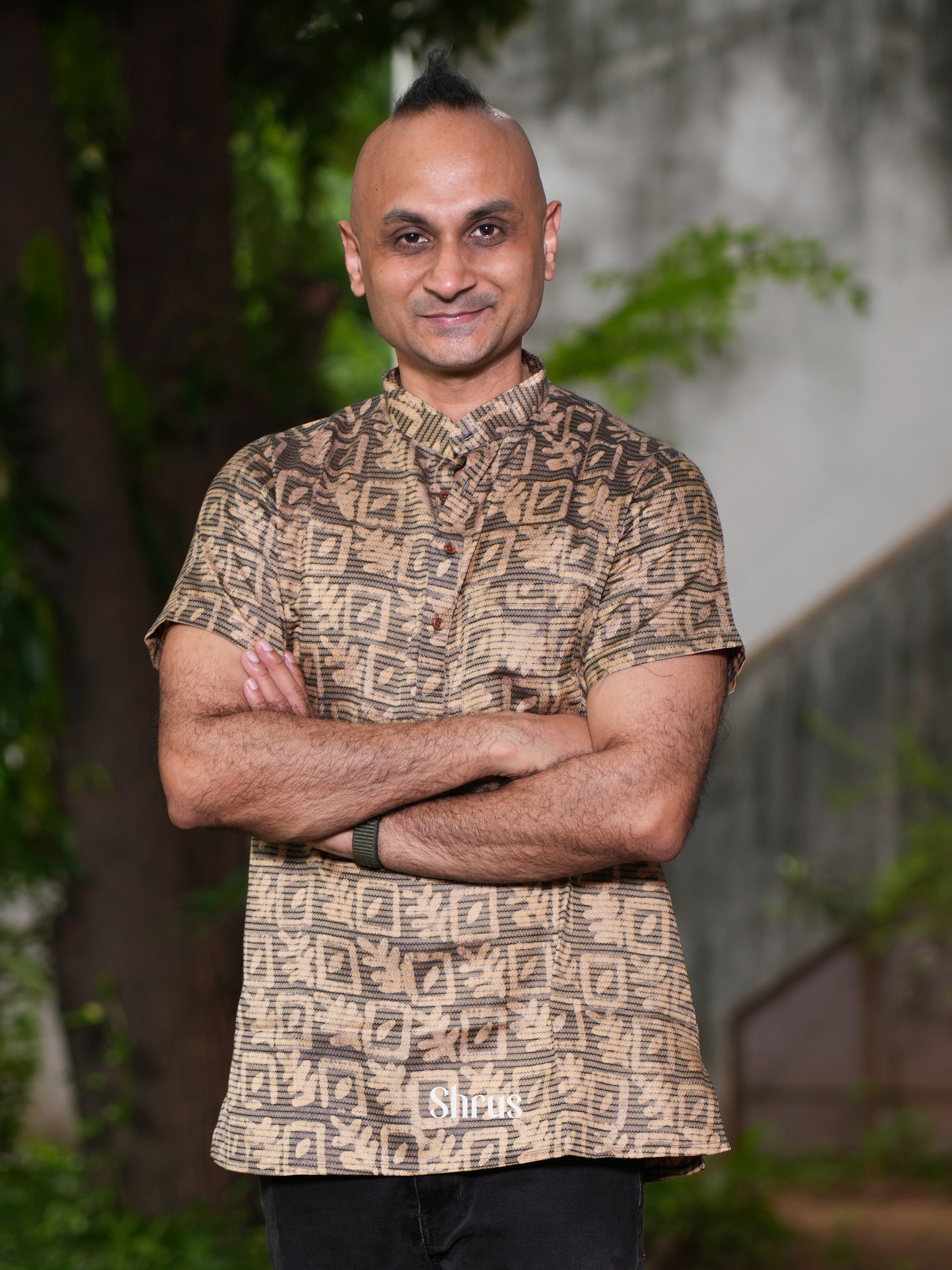 Grey - Readymade Mens Short Kurta - Shop on ShrusEternity.com