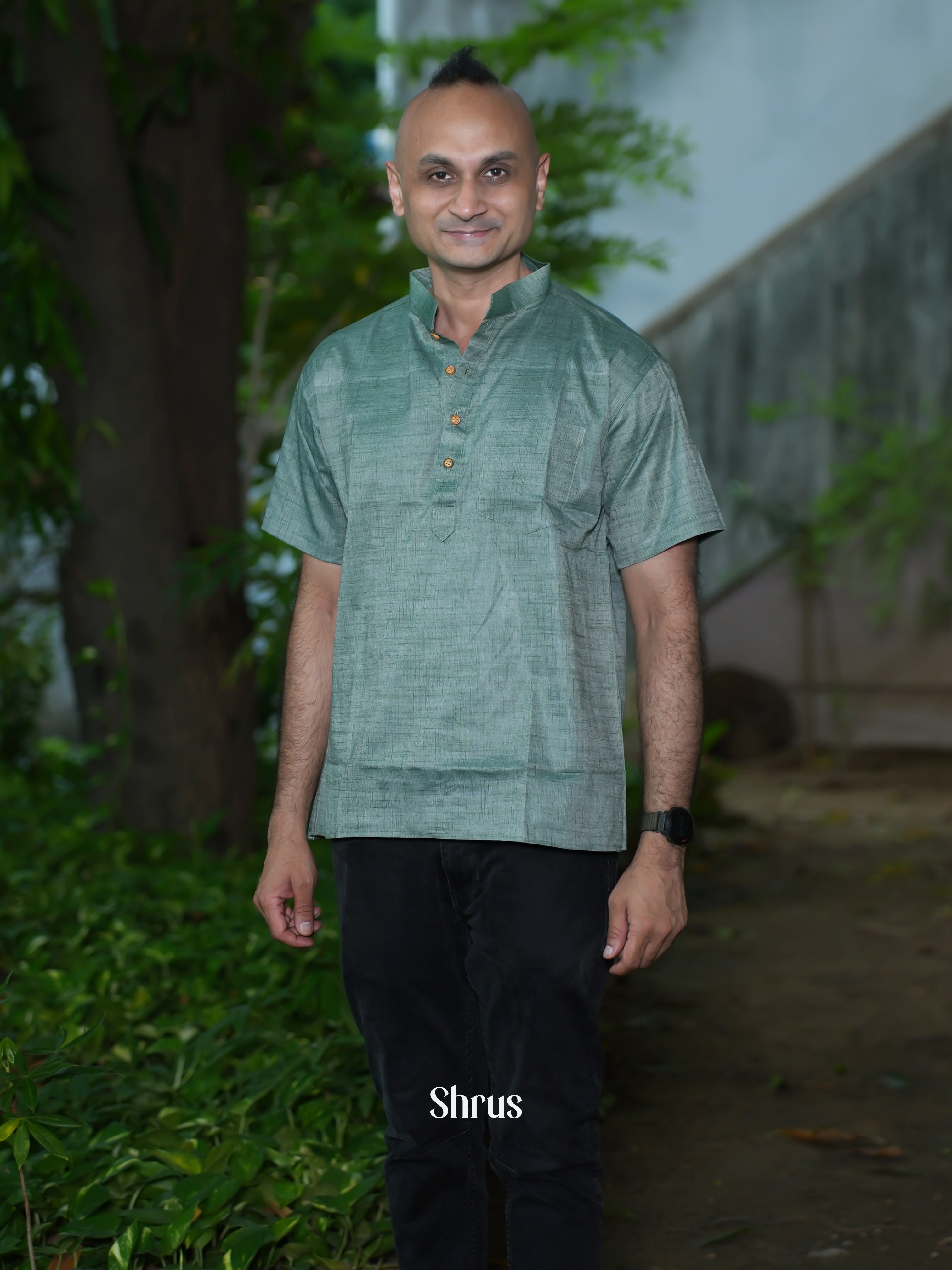 Green - Readymade Mens Kurta - Shop on ShrusEternity.com