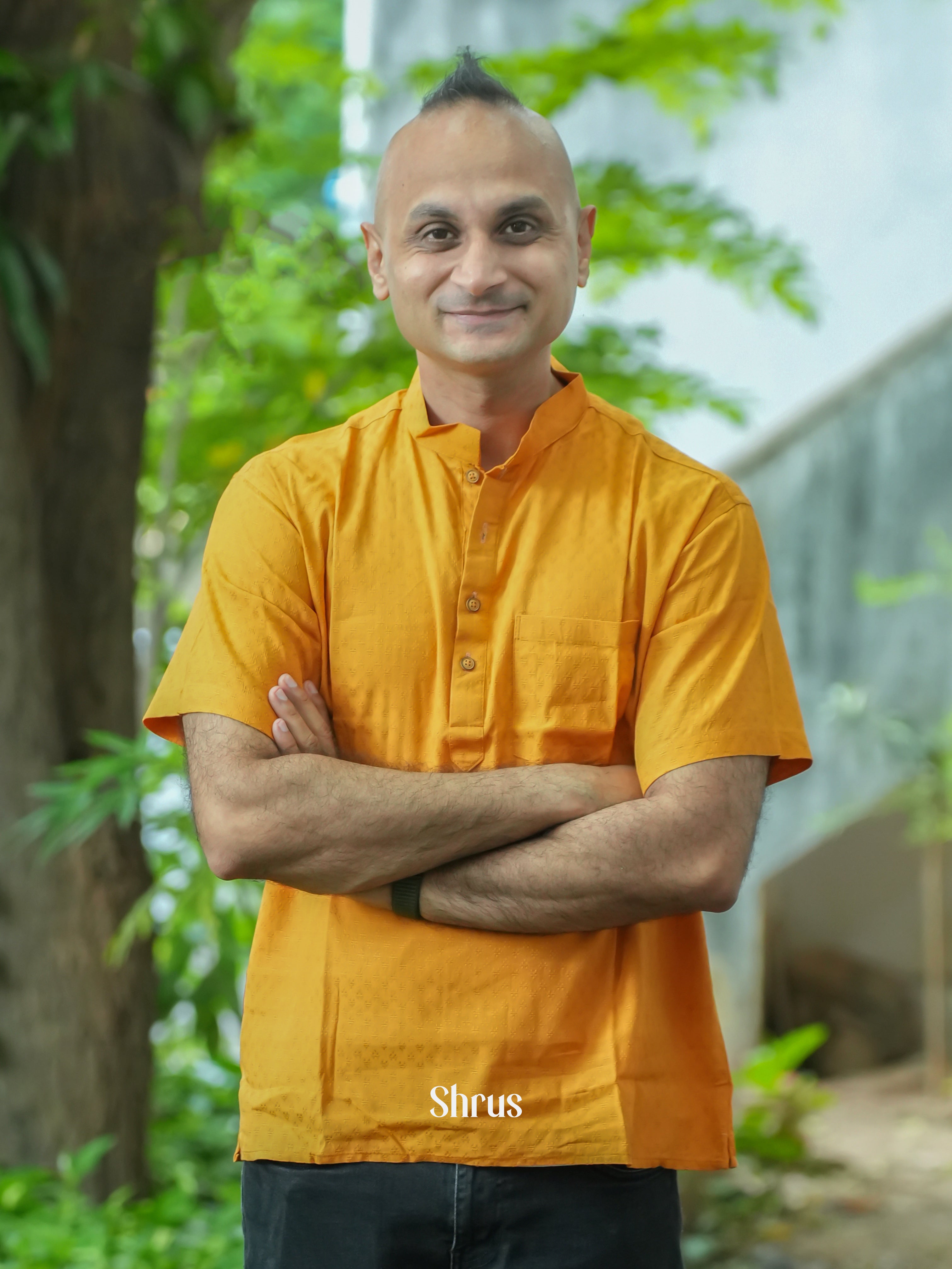 Mustard - Readymade Mens Kurta - Shop on ShrusEternity.com