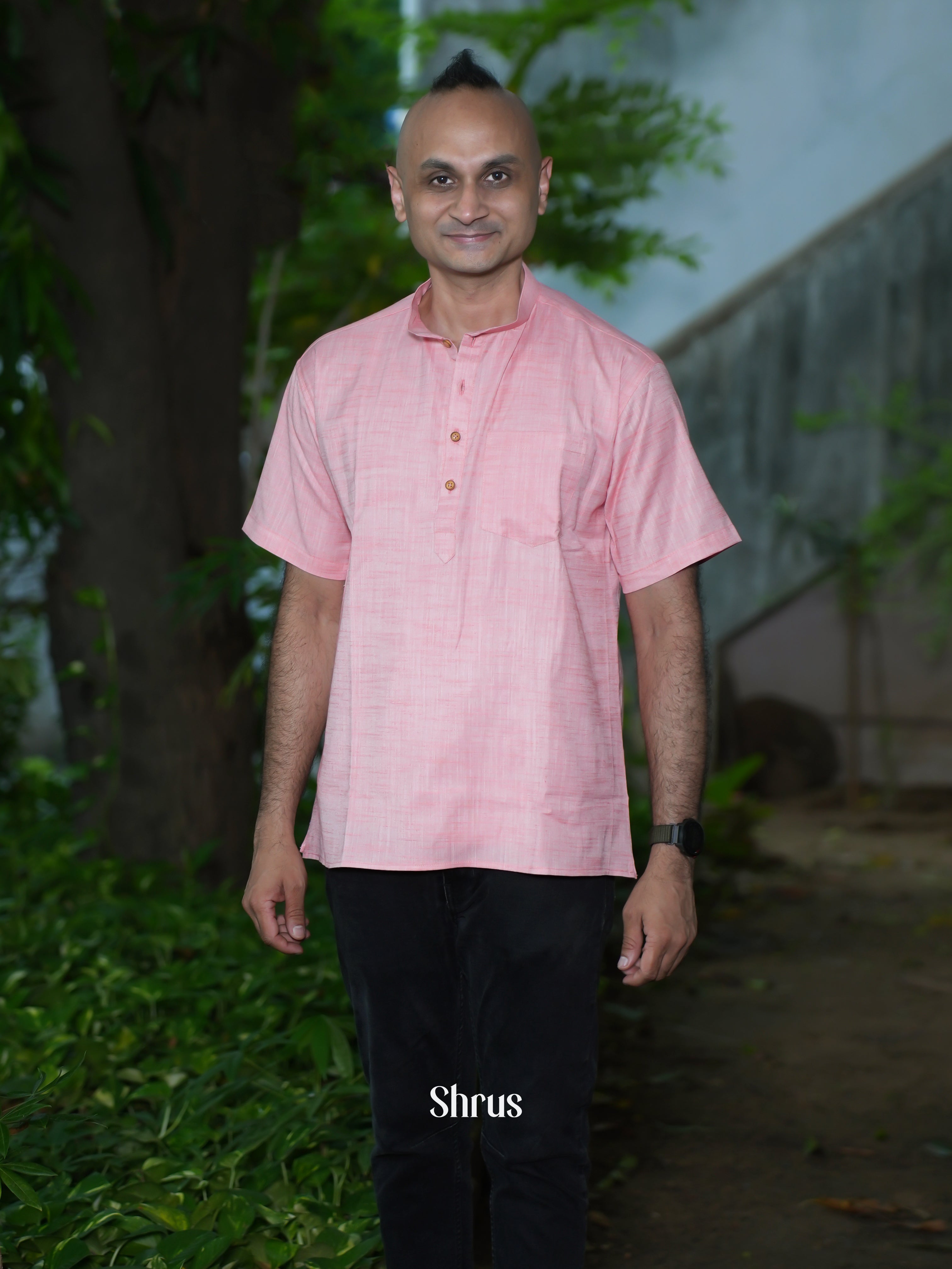Pink - Readymade Mens Kurta - Shop on ShrusEternity.com