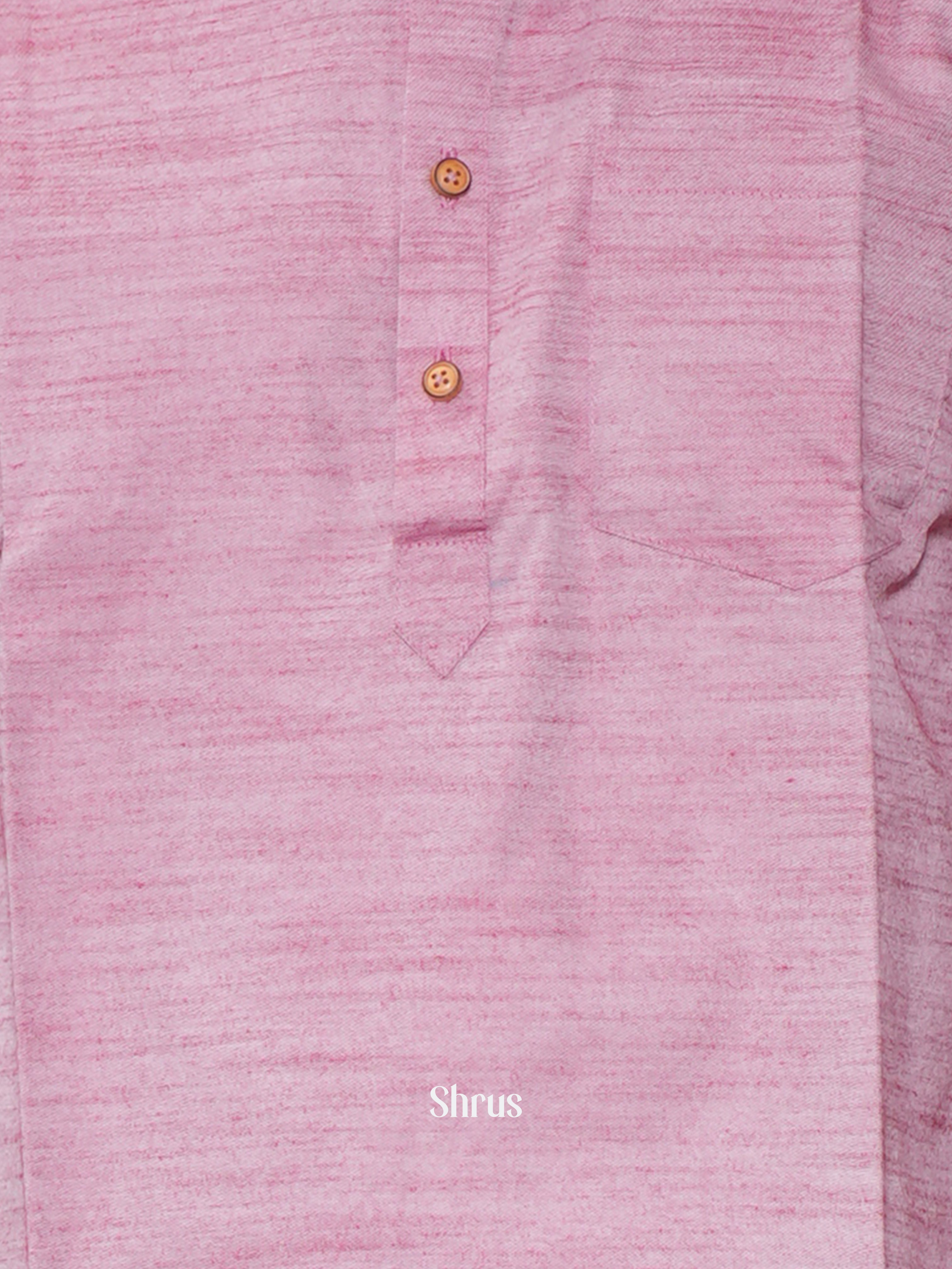 Pink- Readymade Mens Short Kurta - Shop on ShrusEternity.com
