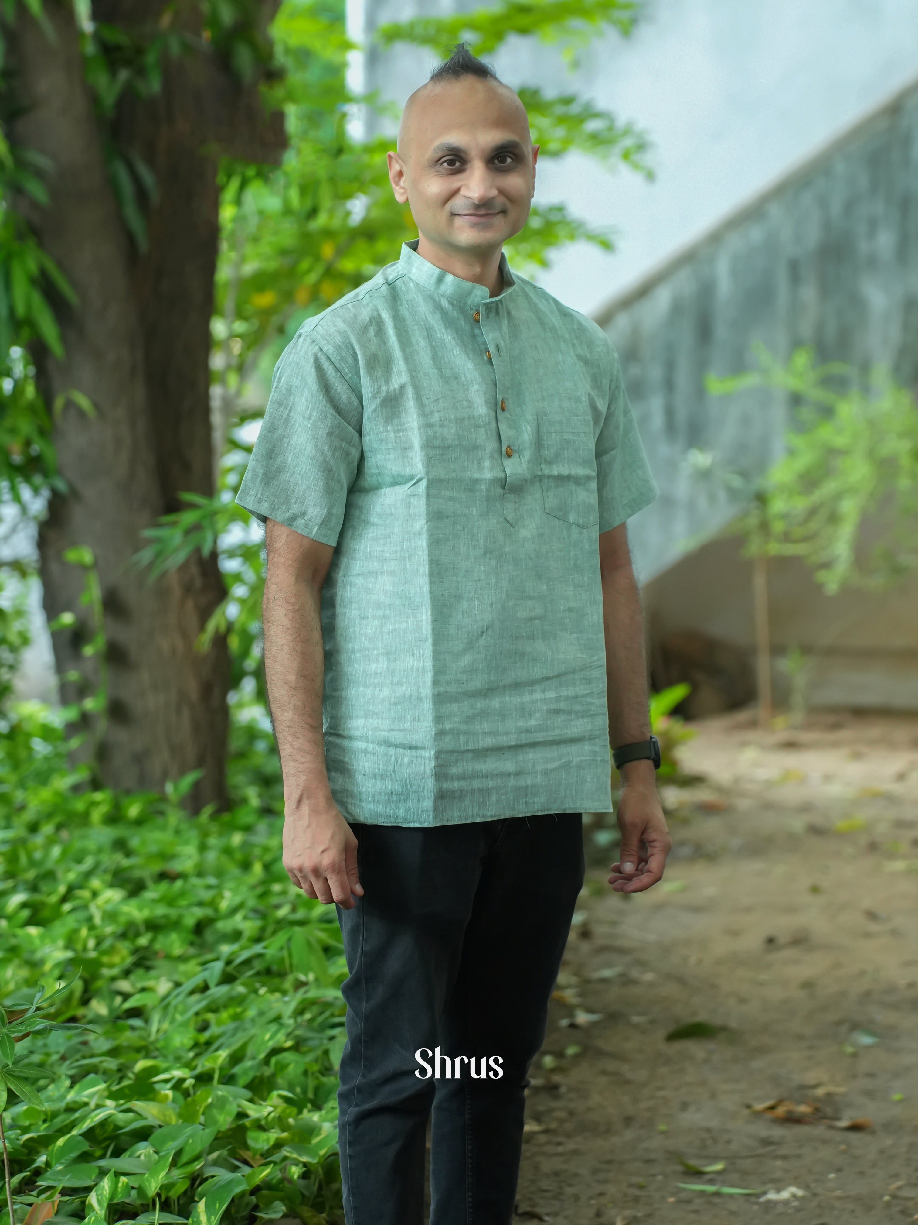 Green - Readymade Mens Kurta - Shop on ShrusEternity.com