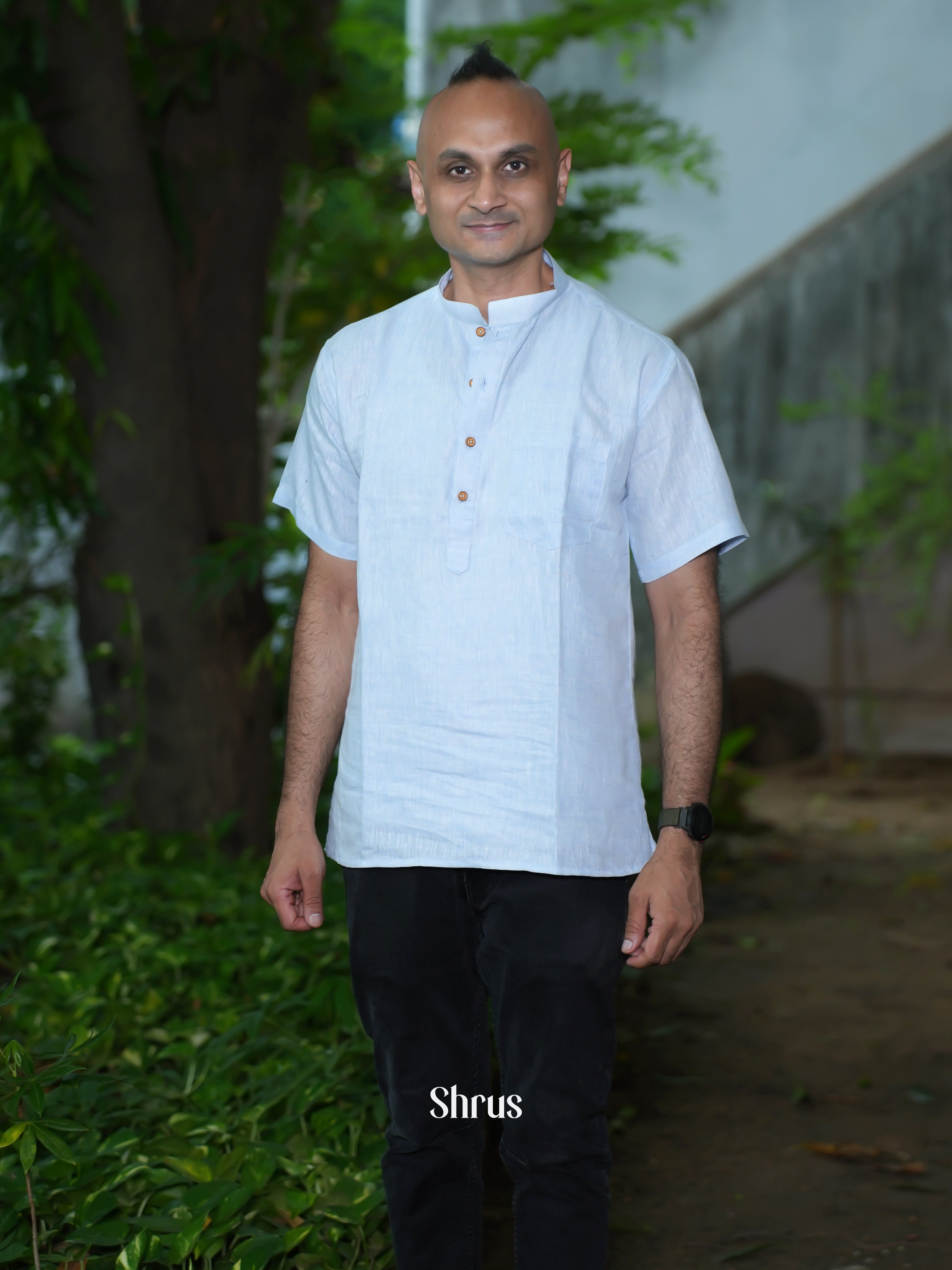 Blue - Readymade Mens Kurta - Shop on ShrusEternity.com