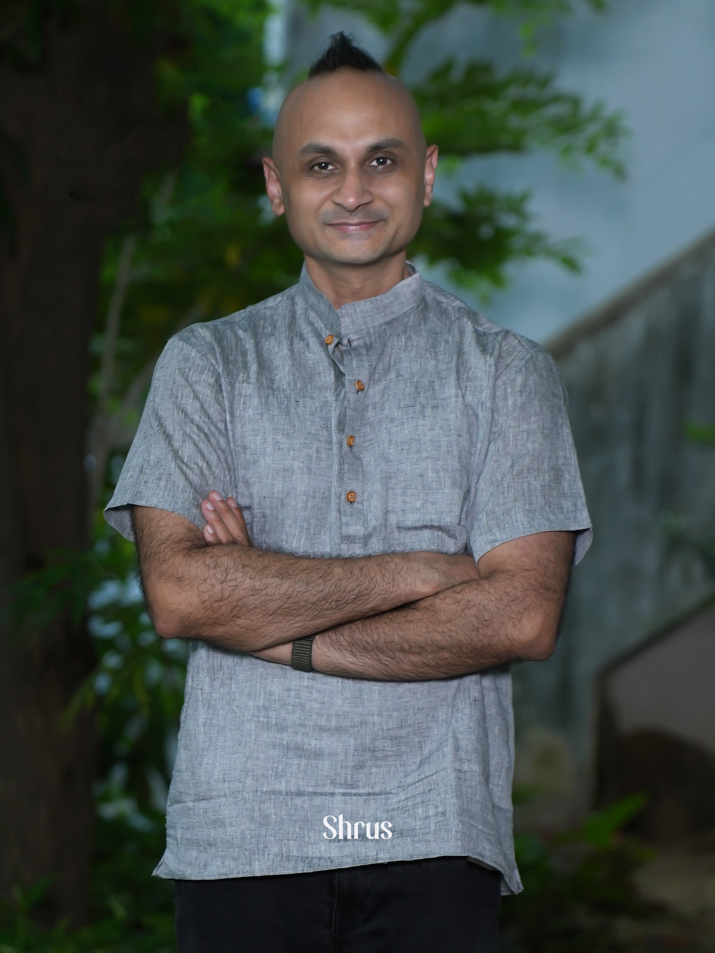 Grey - Readymade Mens Kurta - Shop on ShrusEternity.com