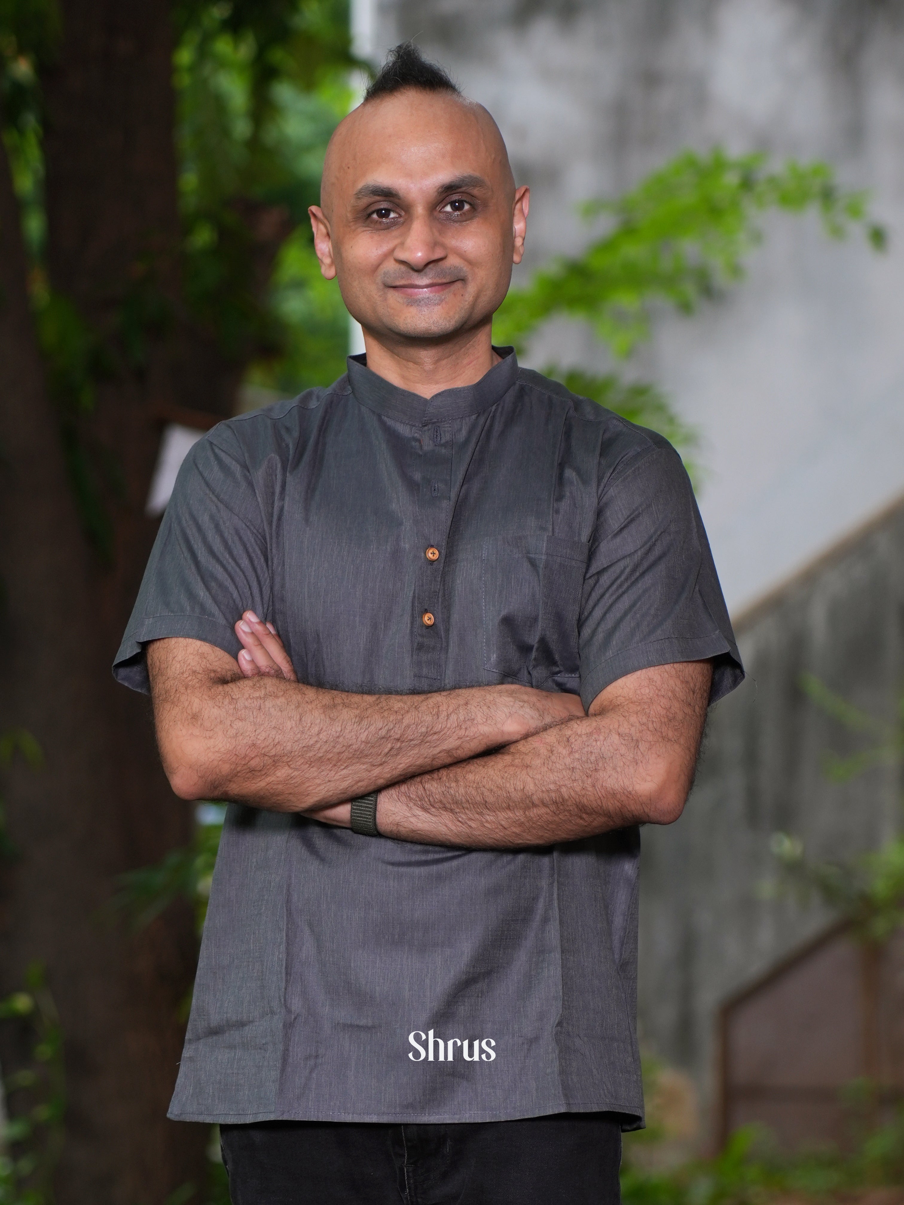 Grey - Readymade Mens Kurta - Shop on ShrusEternity.com