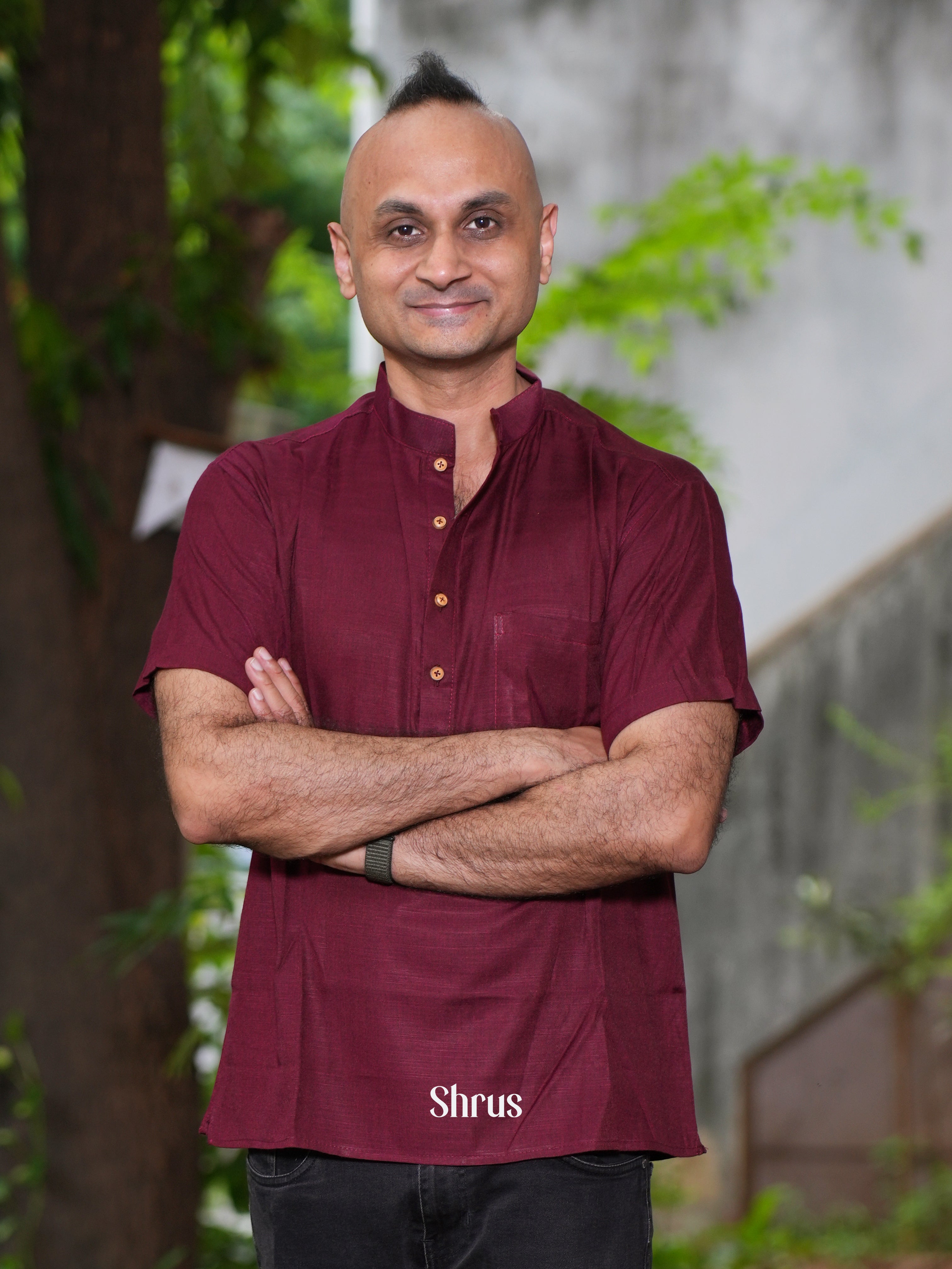 Maroon - Readymade Mens Kurta - Shop on ShrusEternity.com