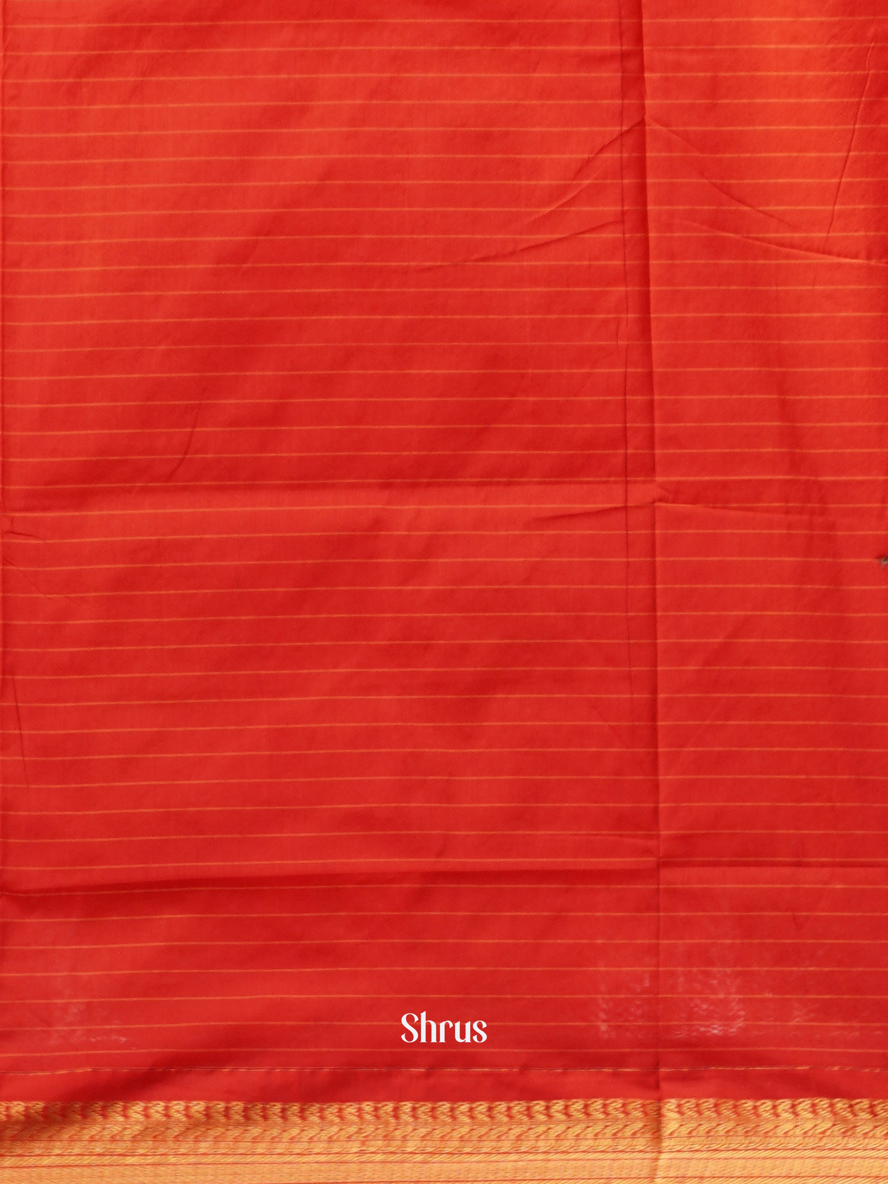 Peach & Red - Kalyani Cotton Saree - Shop on ShrusEternity.com