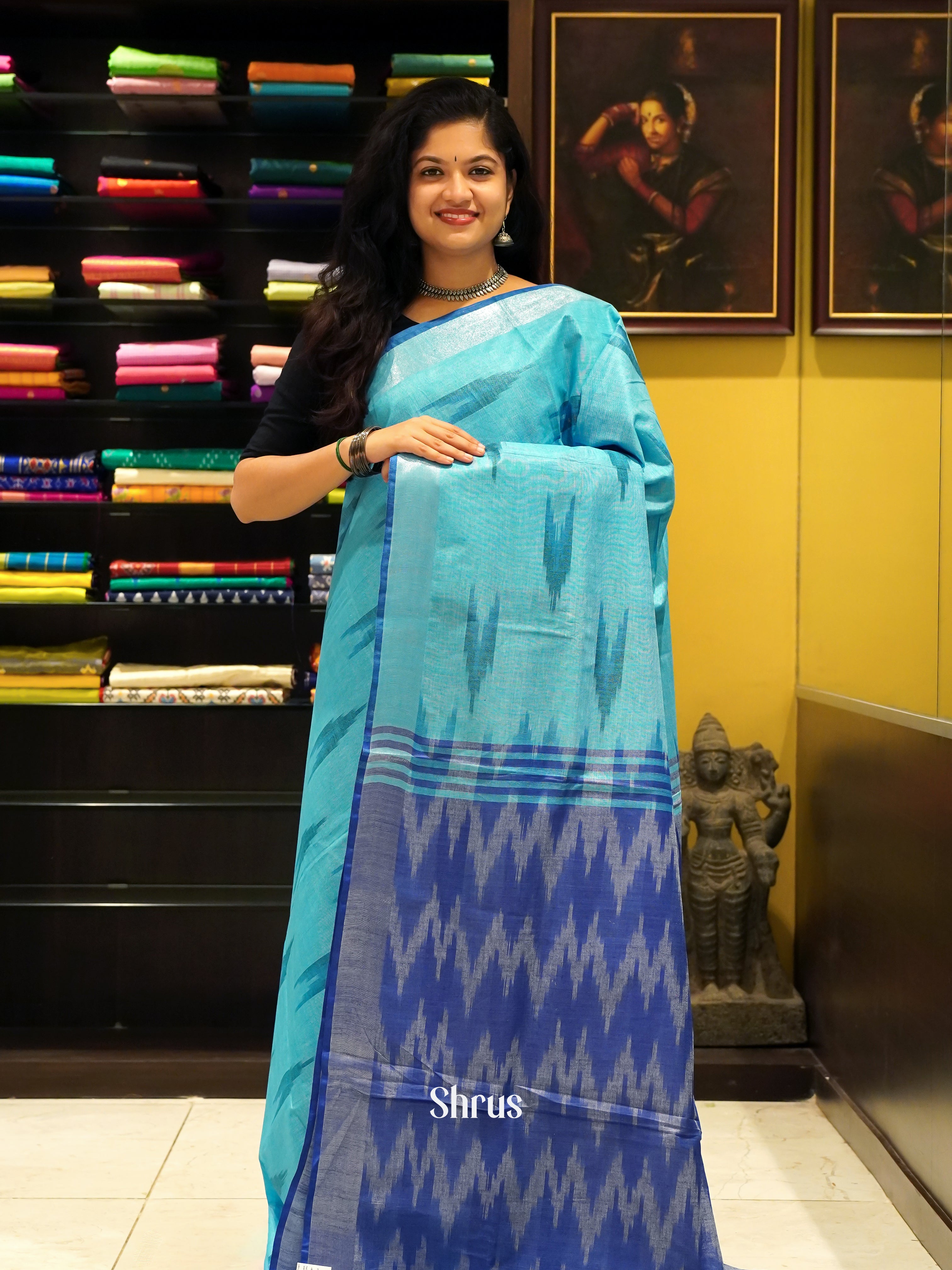 CCS15141 - Semi Ikkat Saree - Shop on ShrusEternity.com