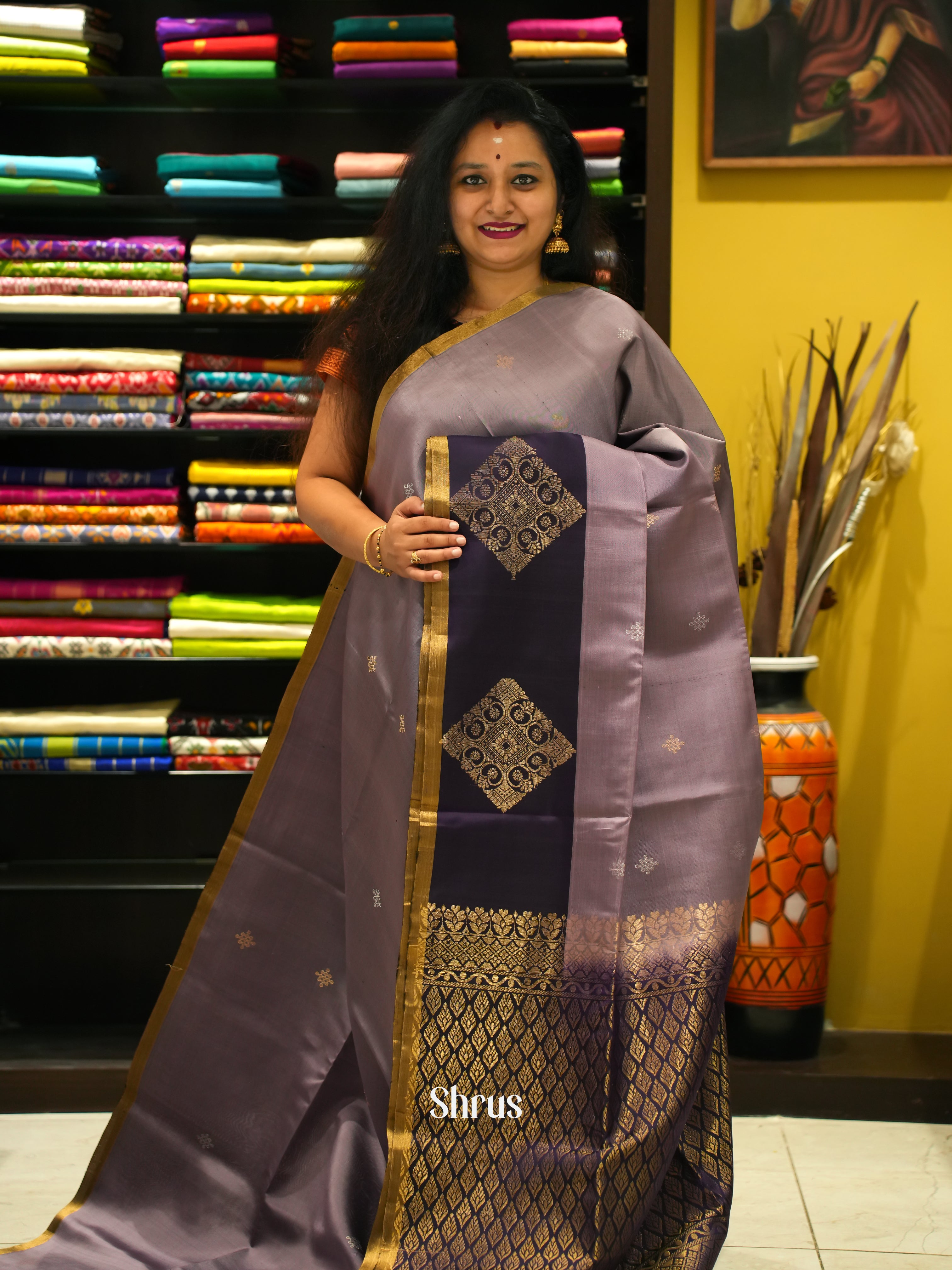 Lavender & Violet - Soft Silk Saree - Shop on ShrusEternity.com