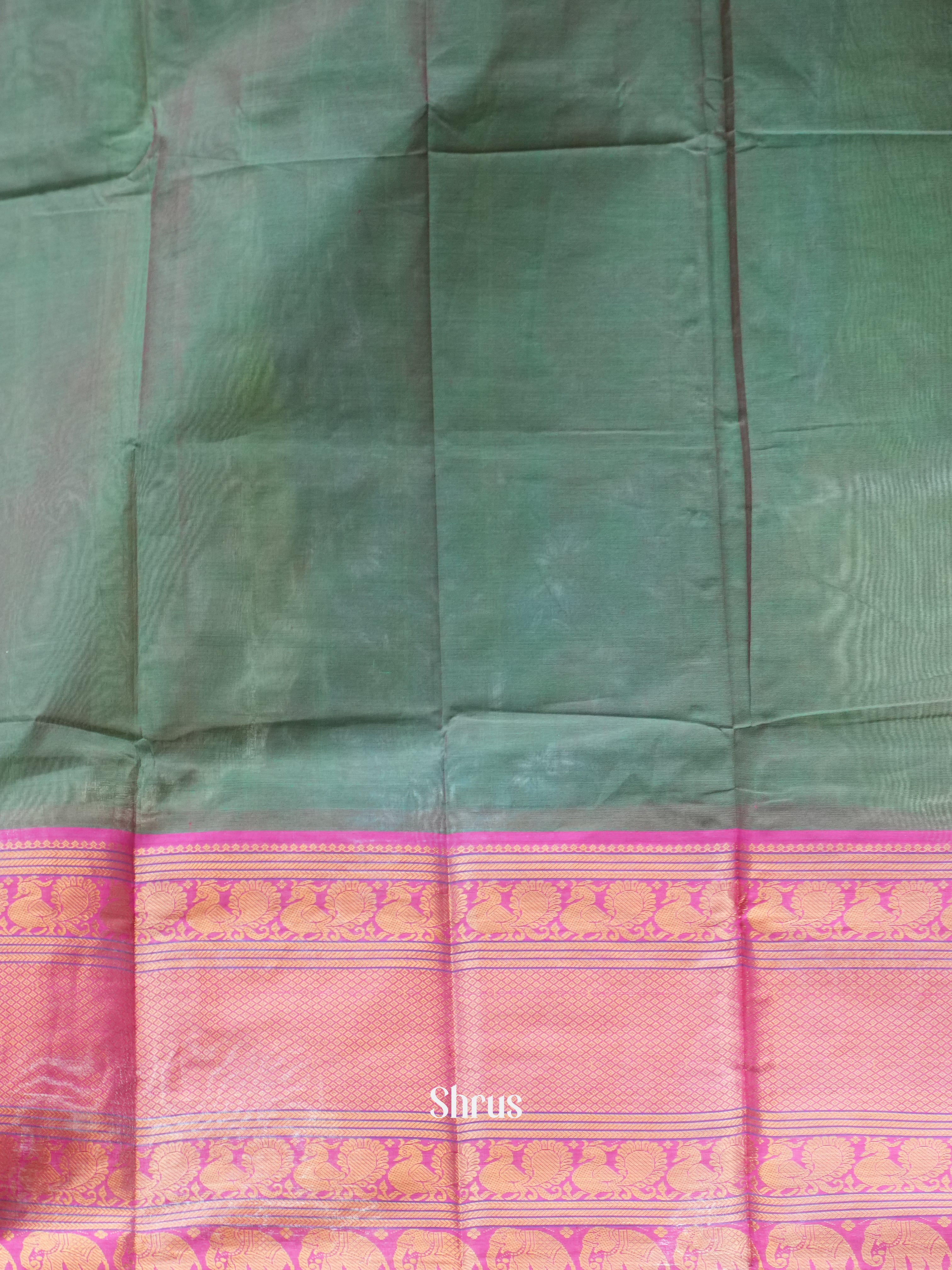 Green & Pink - Narayanpet Cotton Saree - Shop on ShrusEternity.com