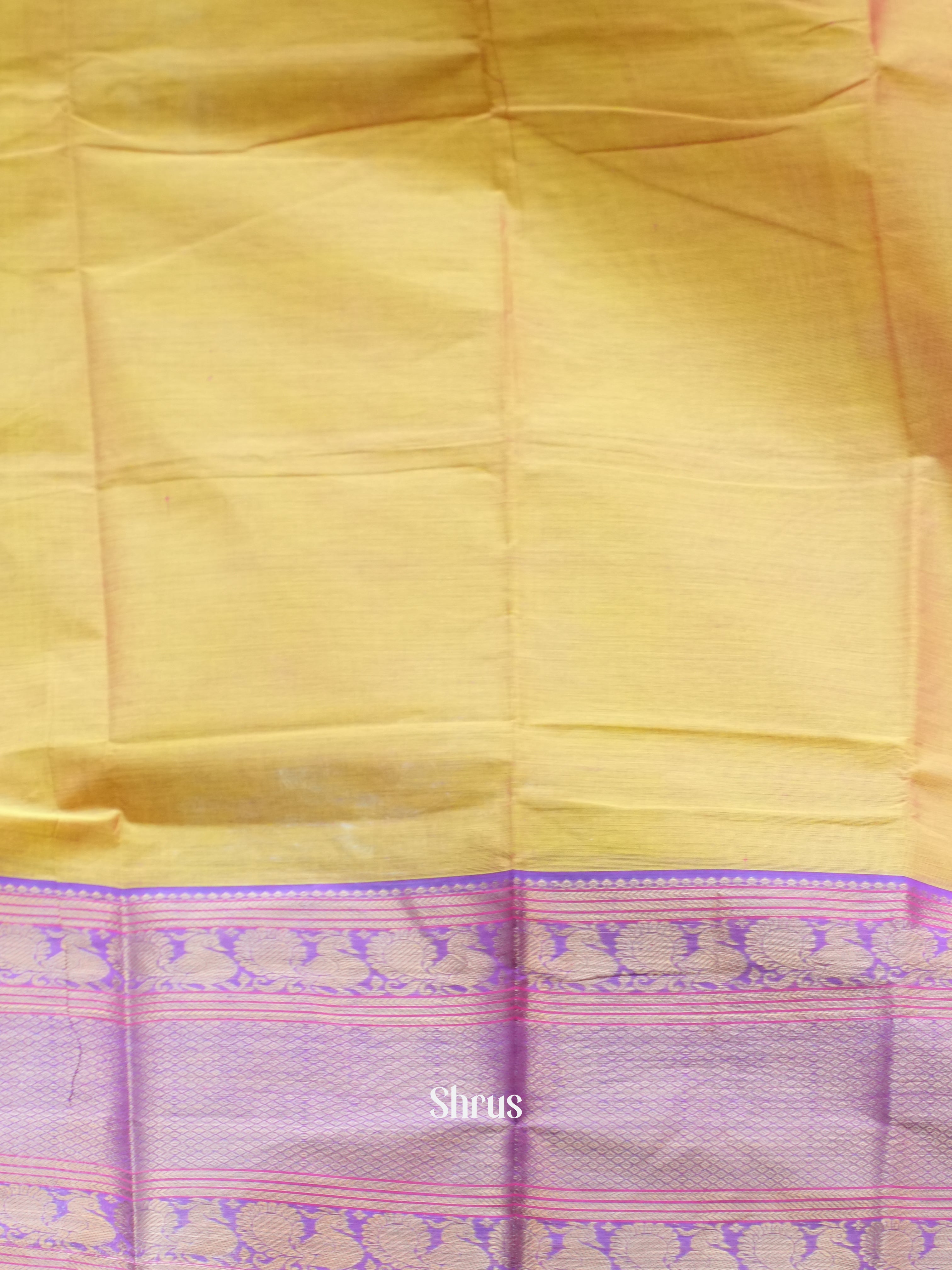 Mustard & Purple -Narayanpet Cotton Saree - Shop on ShrusEternity.com