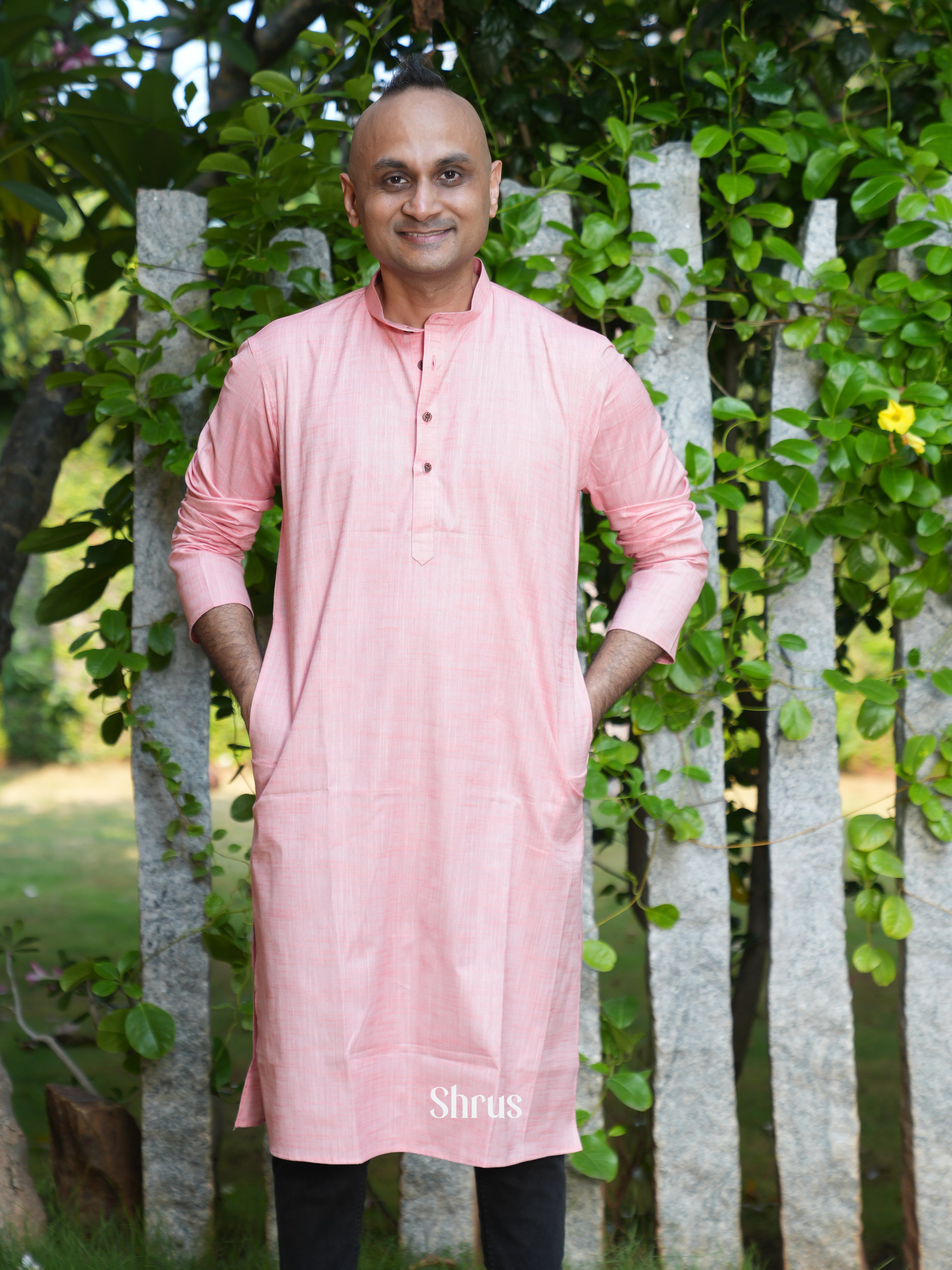 Pink - Readymade Mens Kurta - Shop on ShrusEternity.com