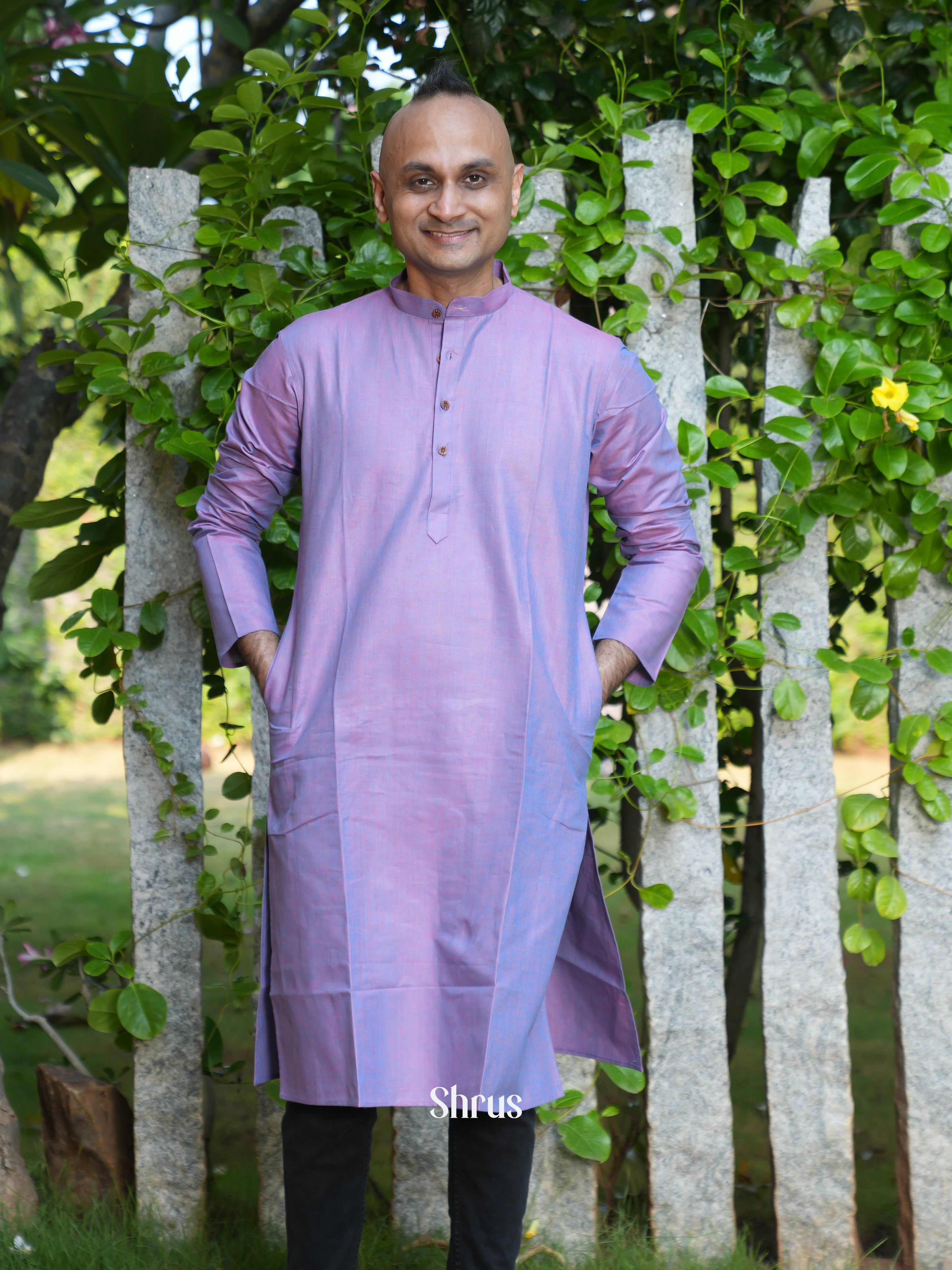 Purple - Readymade Mens Kurta - Shop on ShrusEternity.com
