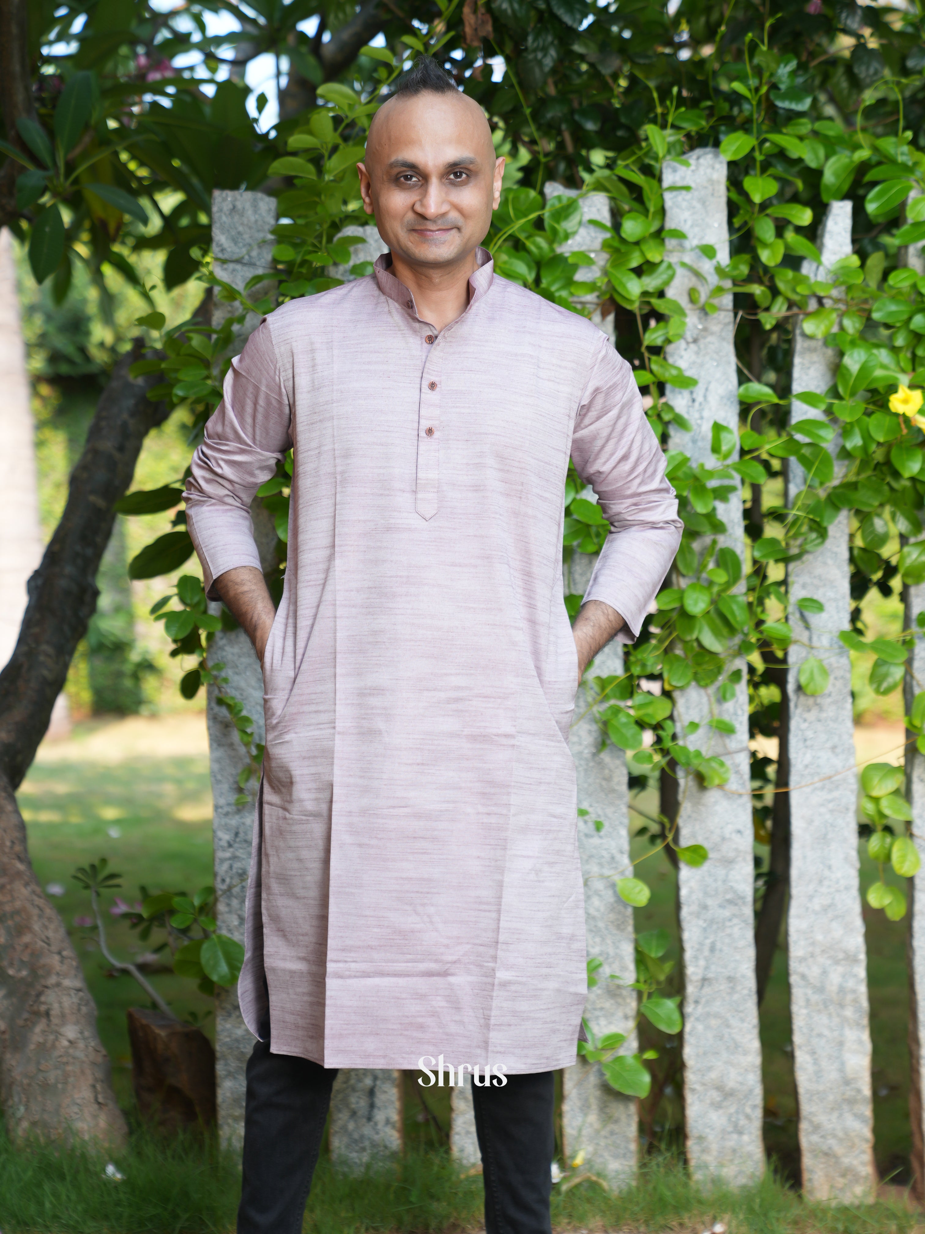 Dusty Pink - Readymade Mens Kurta - Shop on ShrusEternity.com