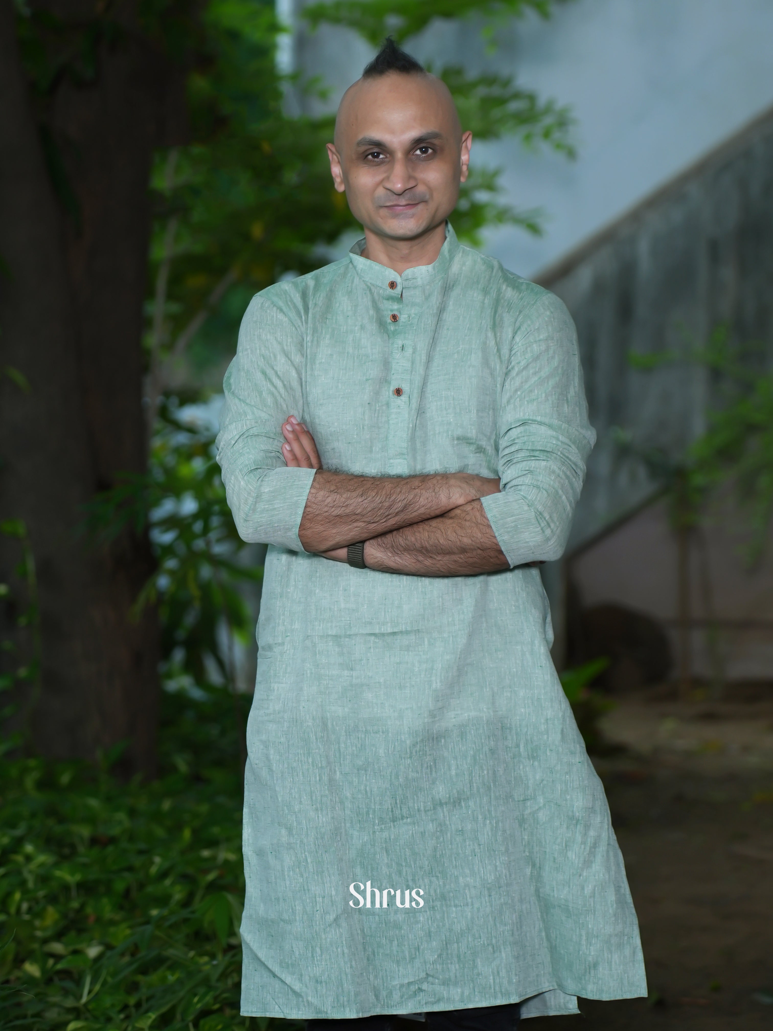 Green - Readymade Mens Kurta - Shop on ShrusEternity.com