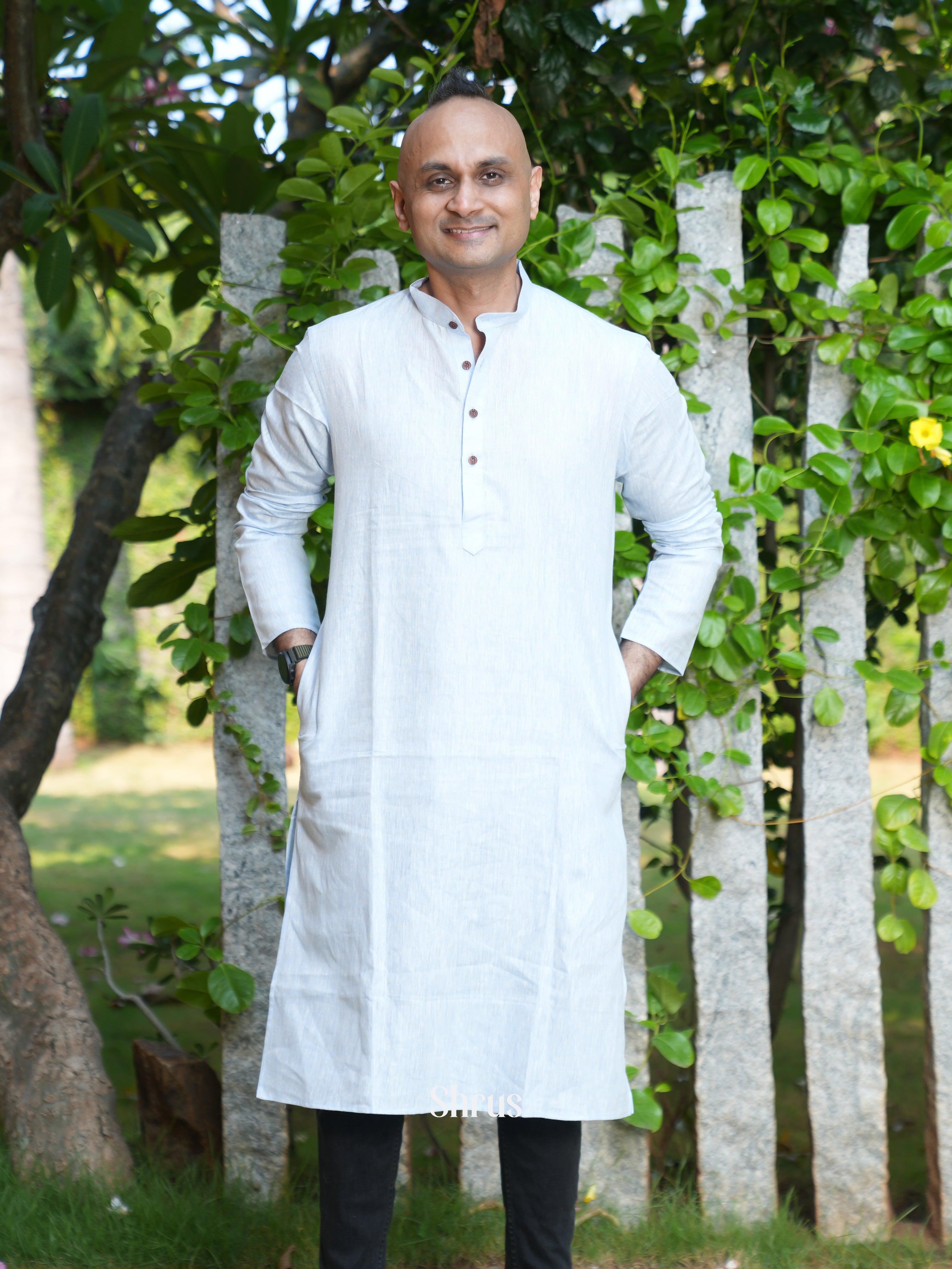 White - Readymade Mens Kurta - Shop on ShrusEternity.com