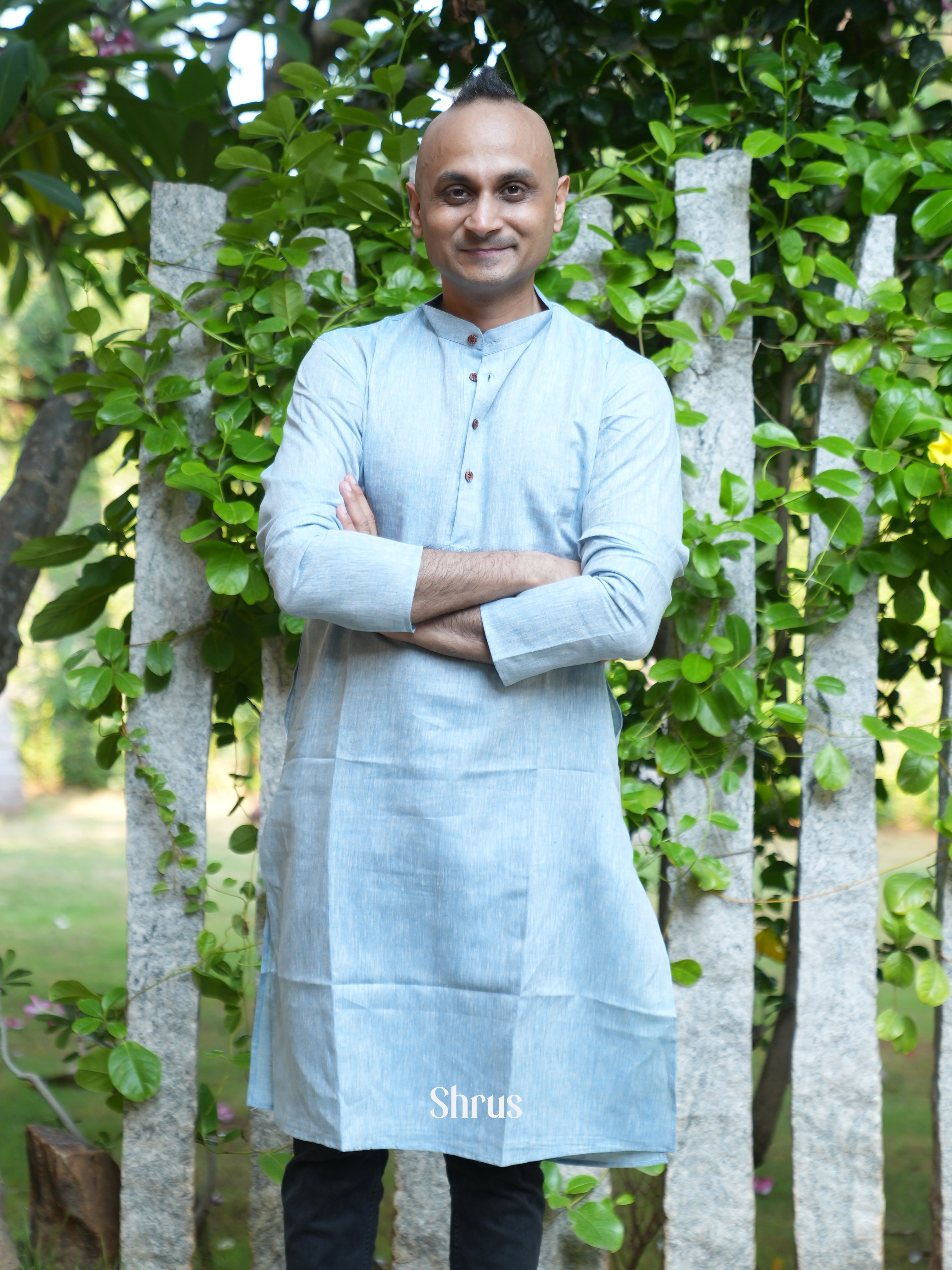 Light Blue - Readymade Menas Kurta - Shop on ShrusEternity.com