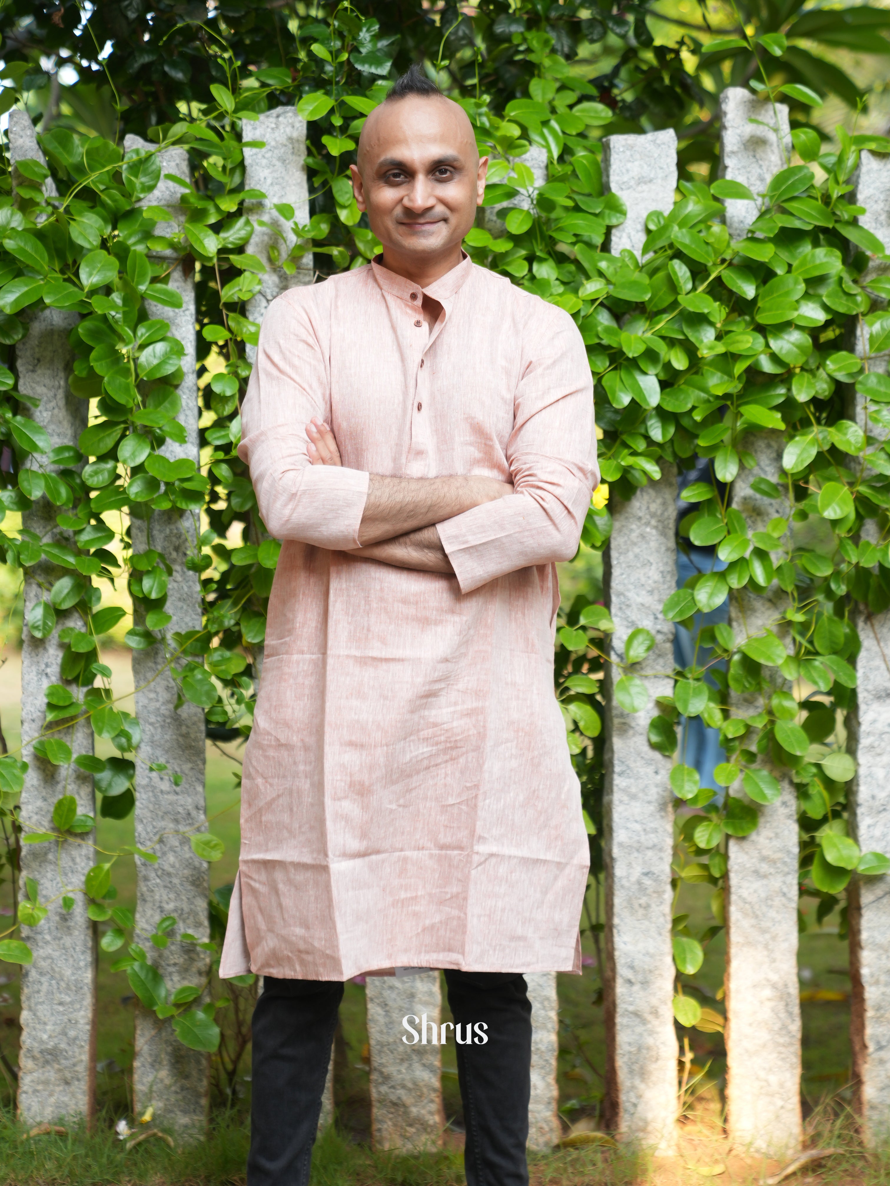 Pink - Readymade Mens Kurta - Shop on ShrusEternity.com