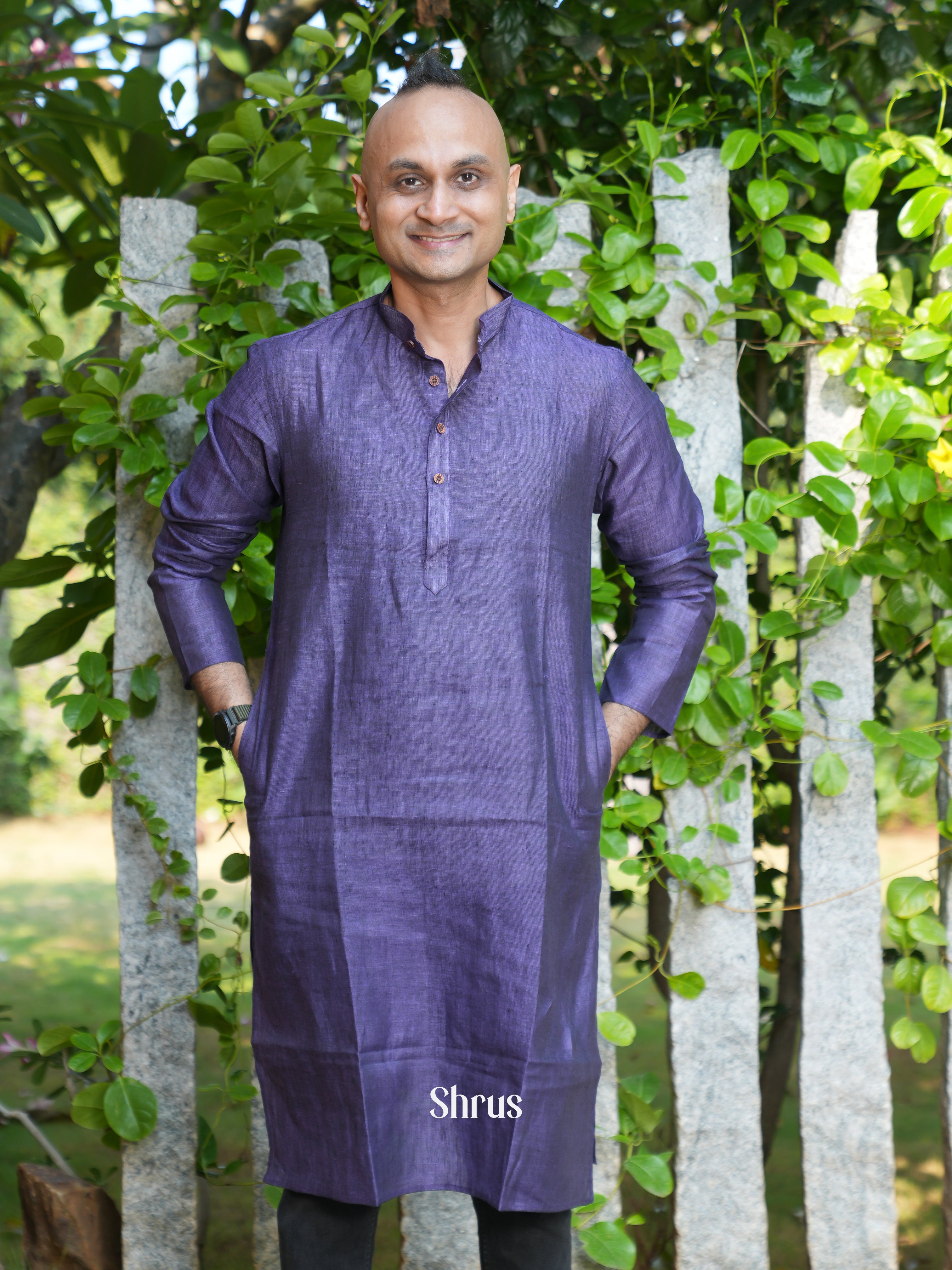 Purple - Readymade Mens Kurta - Shop on ShrusEternity.com