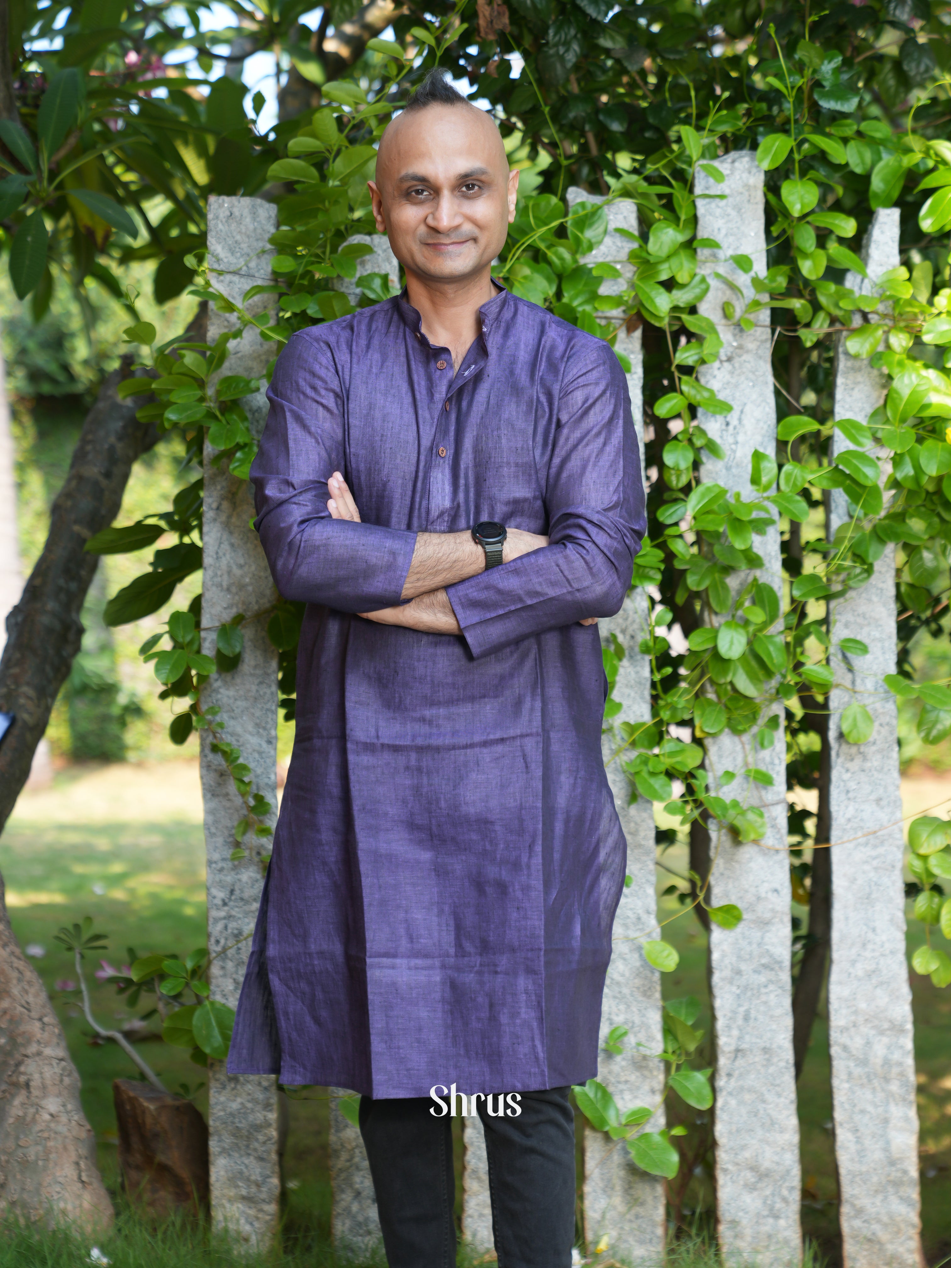 Purple - Readymade Mens Kurta - Shop on ShrusEternity.com