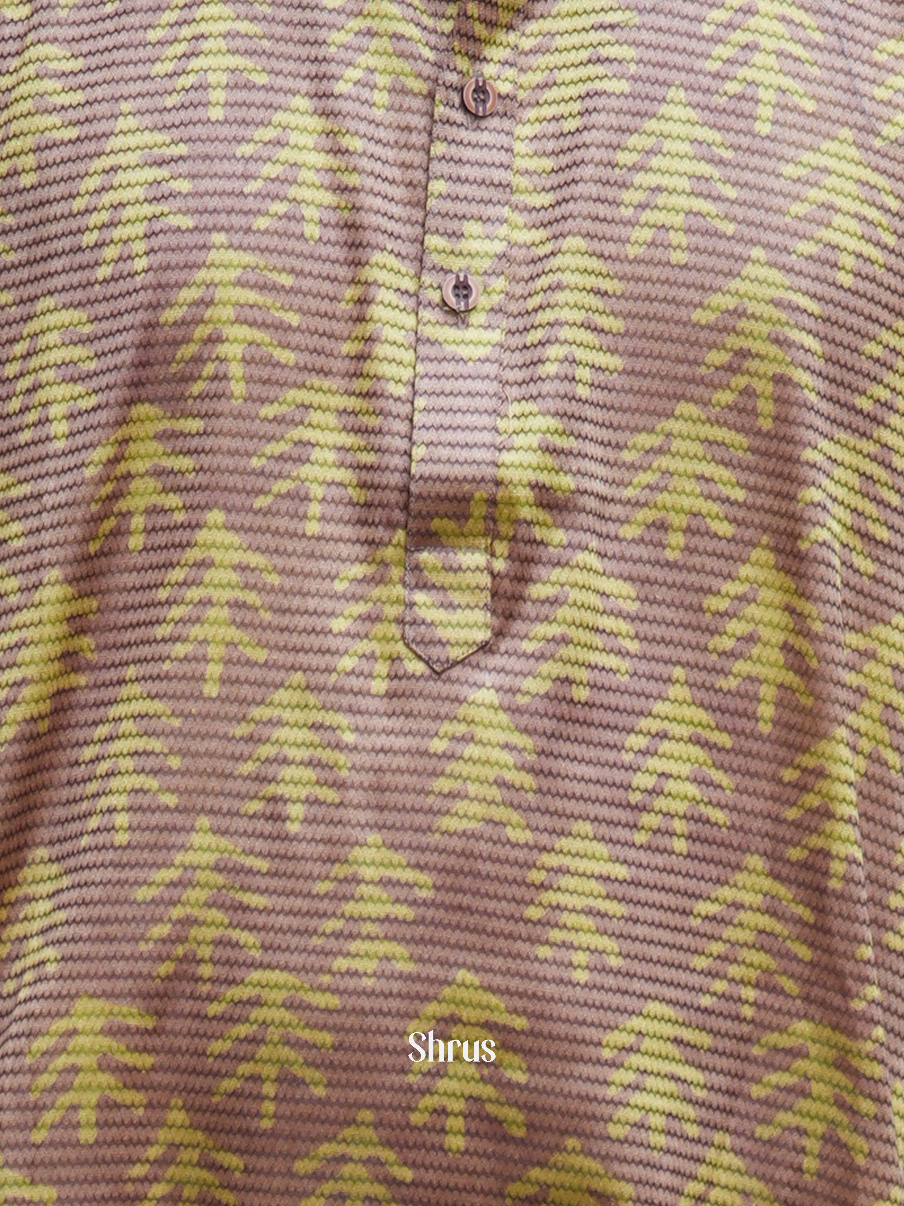 Brown - Readymade Mens Kurta - Shop on ShrusEternity.com