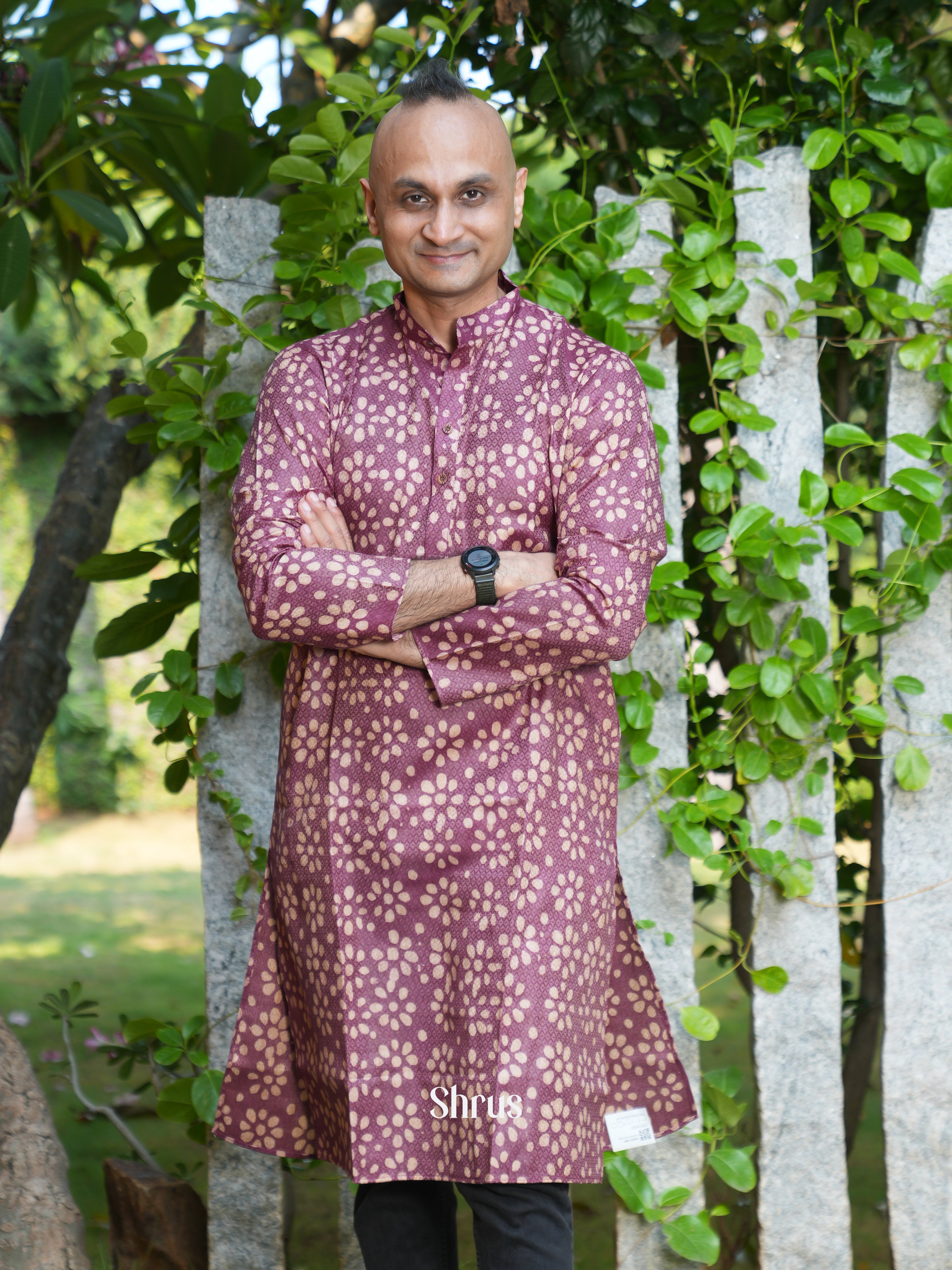Purple - Readymade Mens Kurta - Shop on ShrusEternity.com