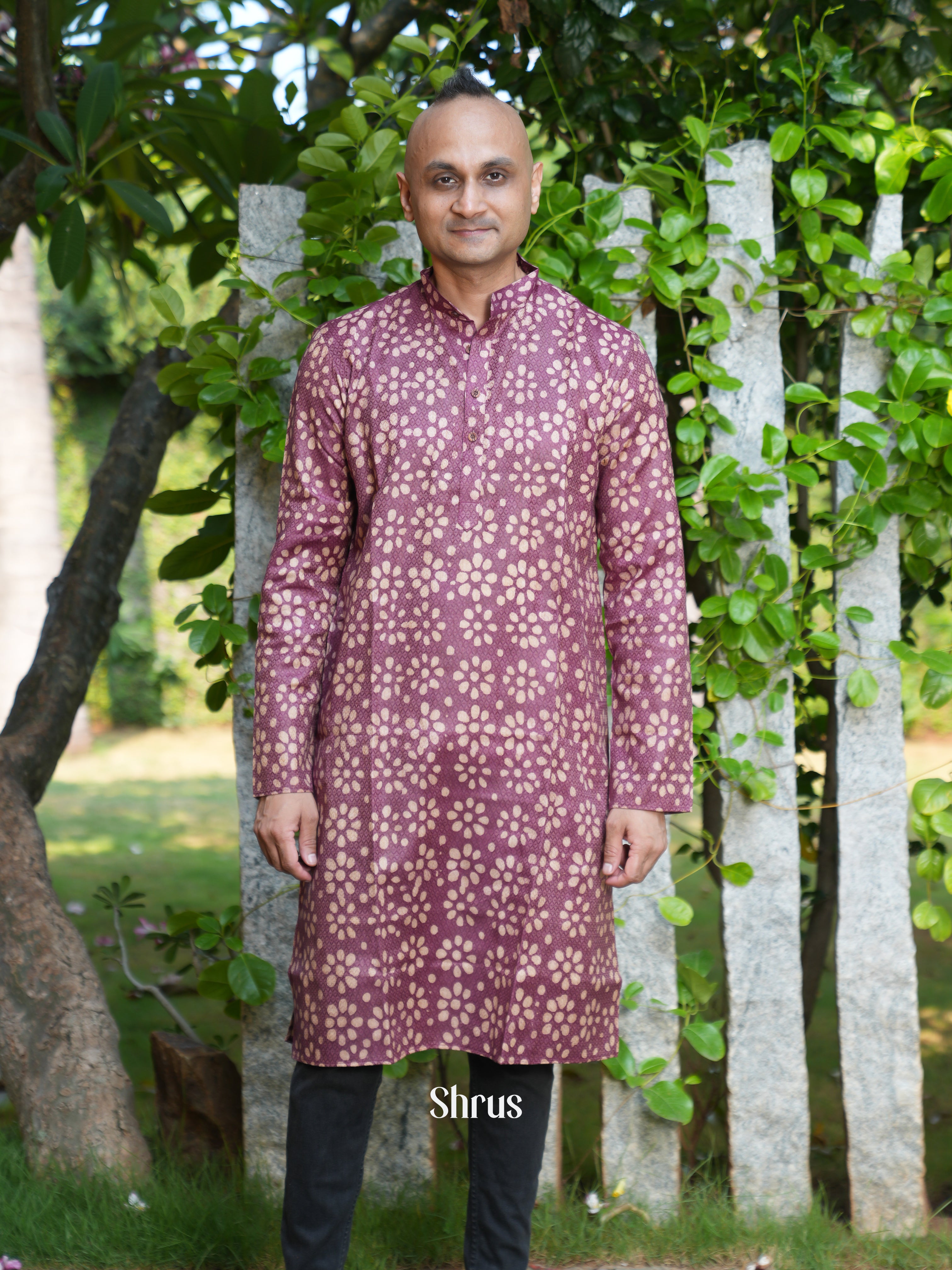 Purple - Readymade Mens Kurta - Shop on ShrusEternity.com