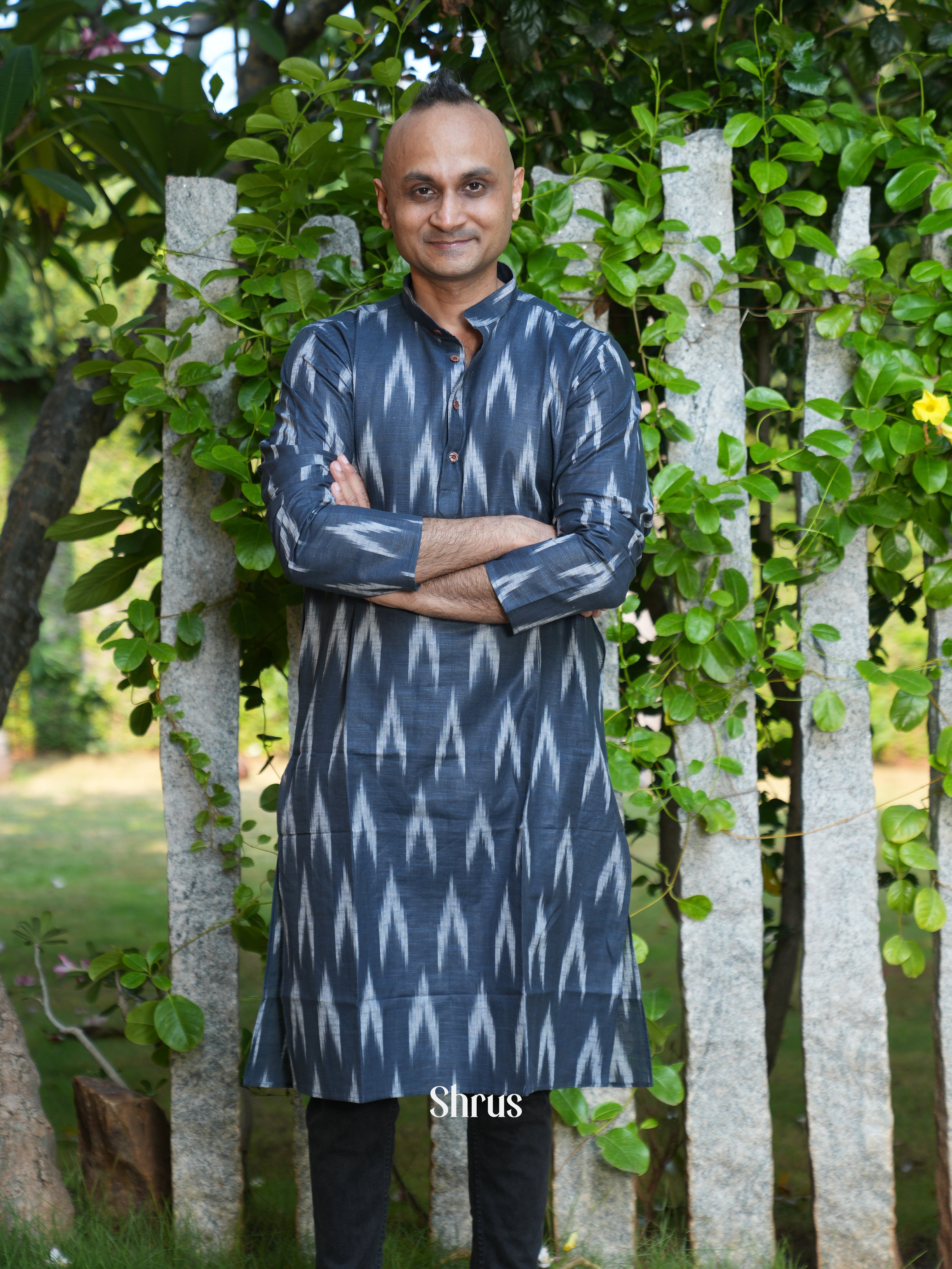 Grey - Readymade Mens Kurta - Shop on ShrusEternity.com